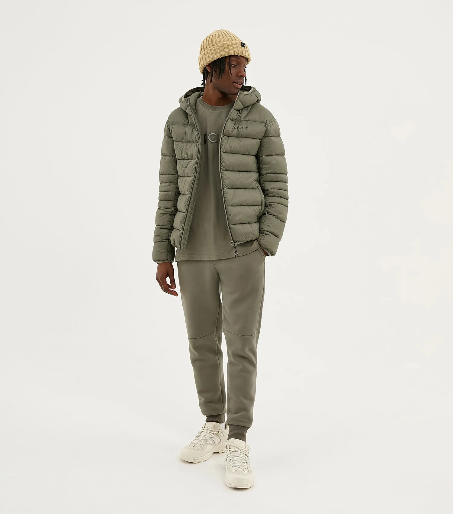Nicce Skyline Puffer Jacket Dusty Olive