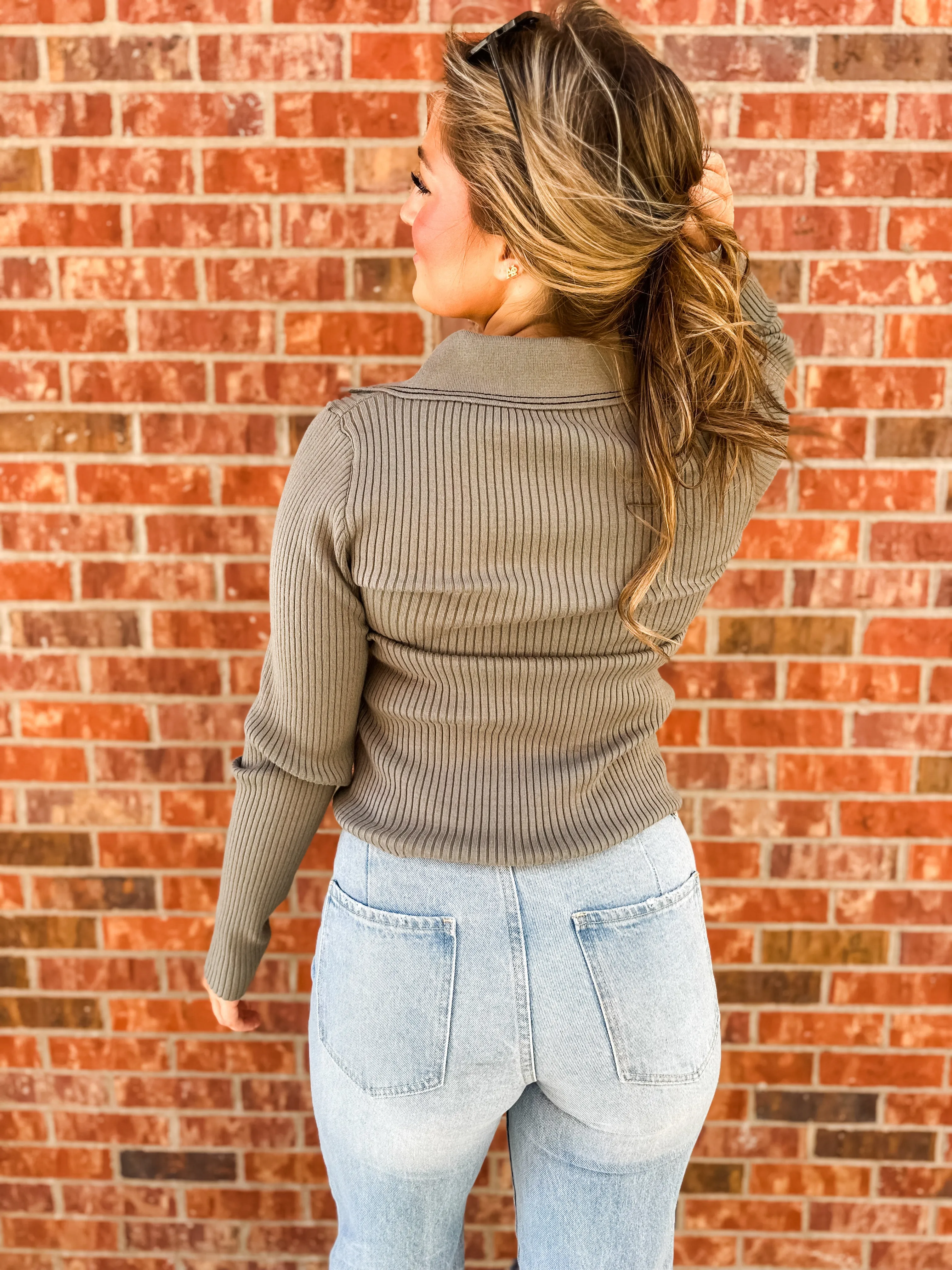 Not Like Us Knit Top - Olive