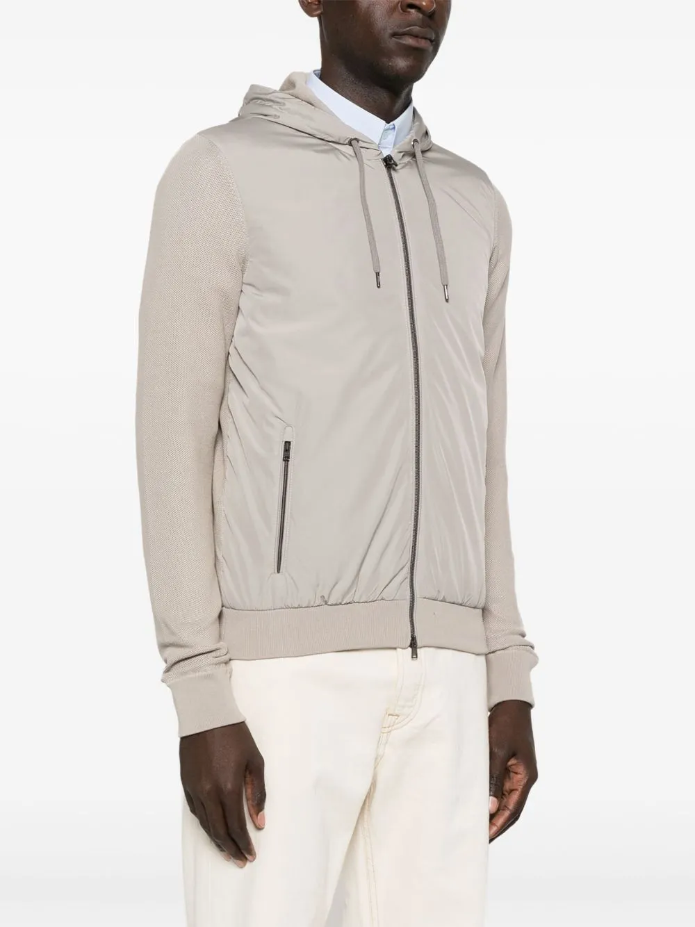 Nylon and cotton blouson jacket