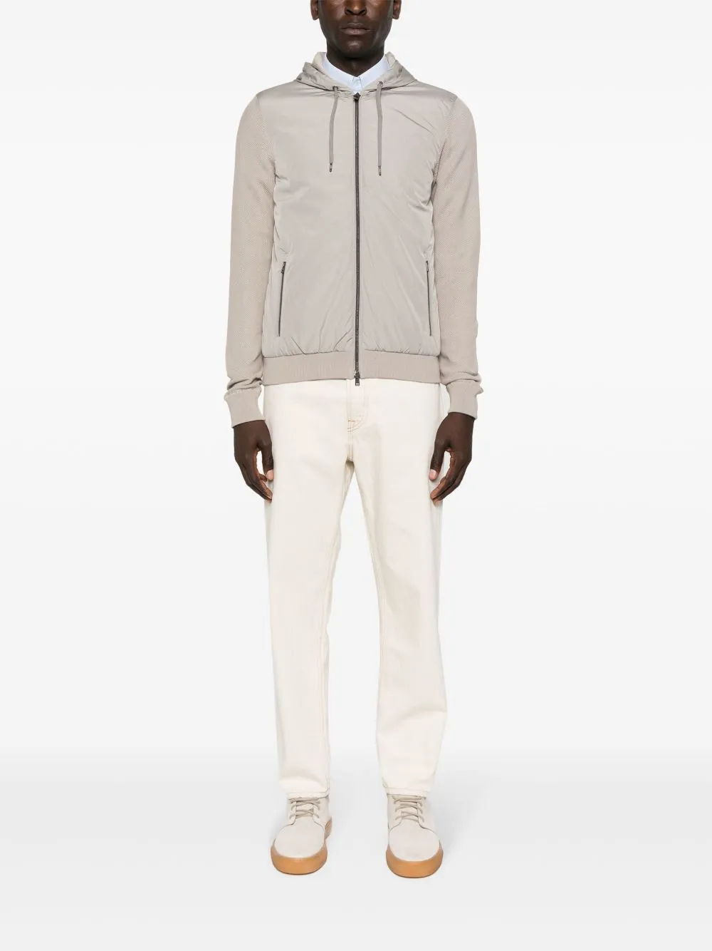 Nylon and cotton blouson jacket
