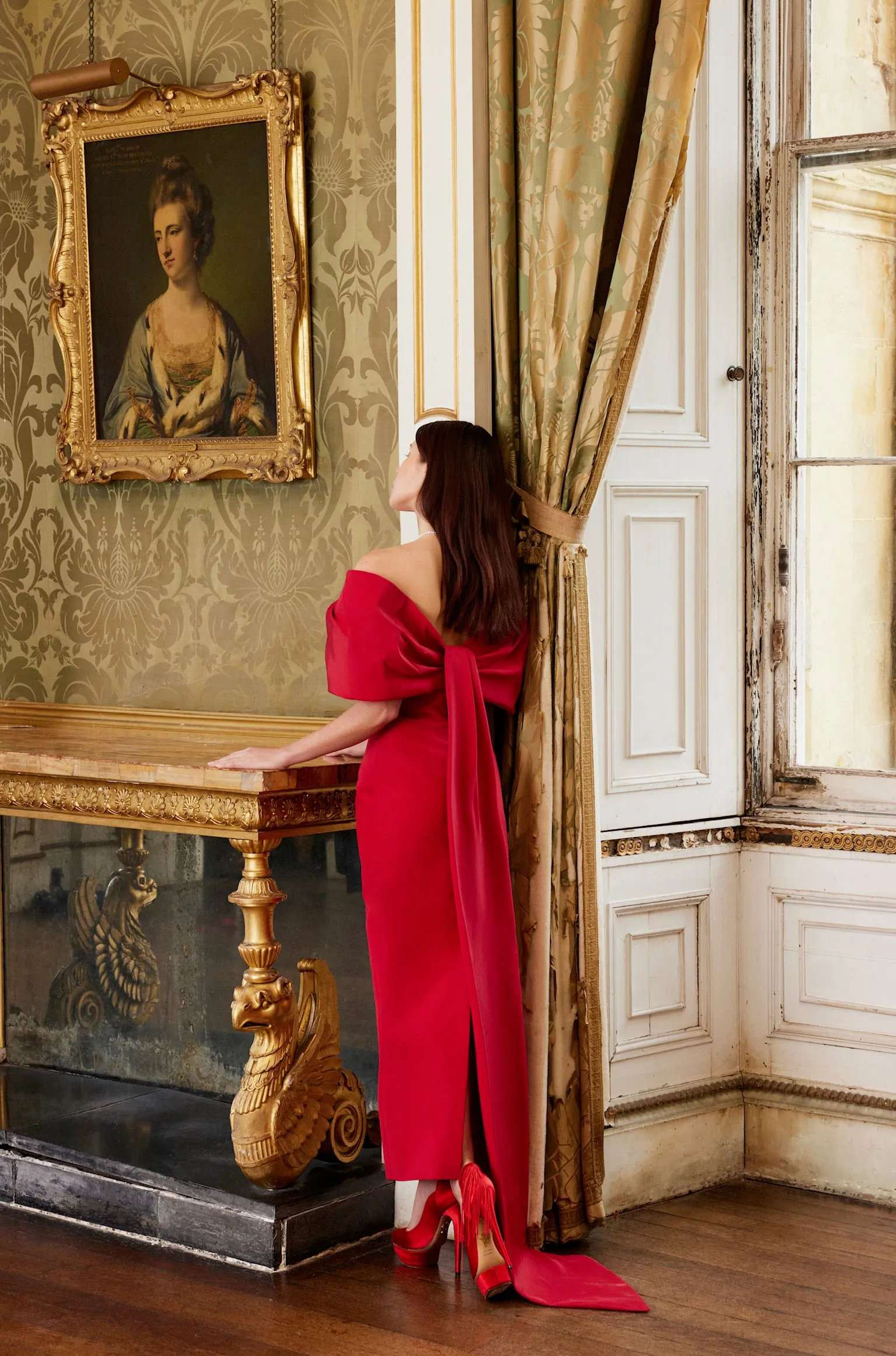 Off-The-Shoulder Column Dress