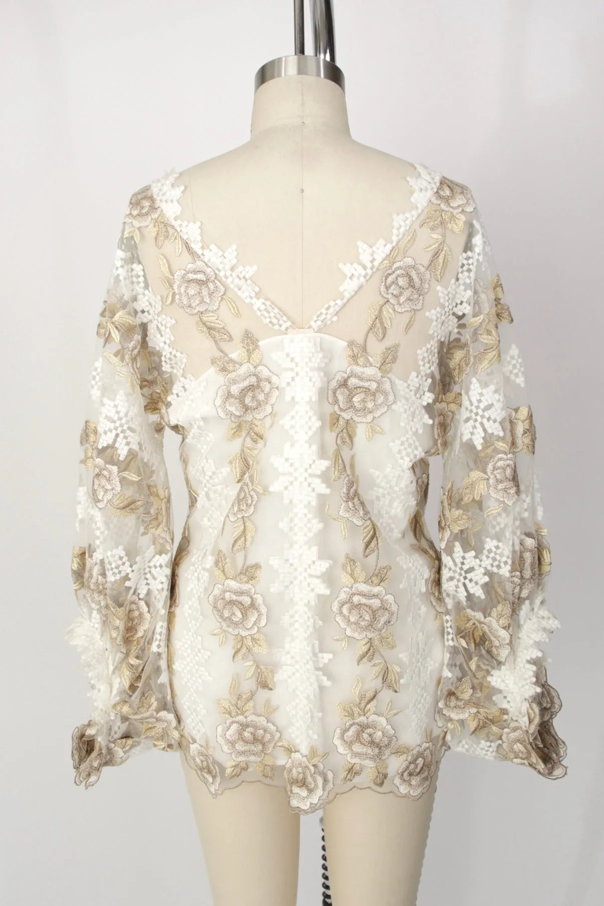Olena Dats Floral Embroidered Top