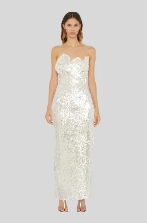 OPALINE SEQUIN STRAPLESS GOWN