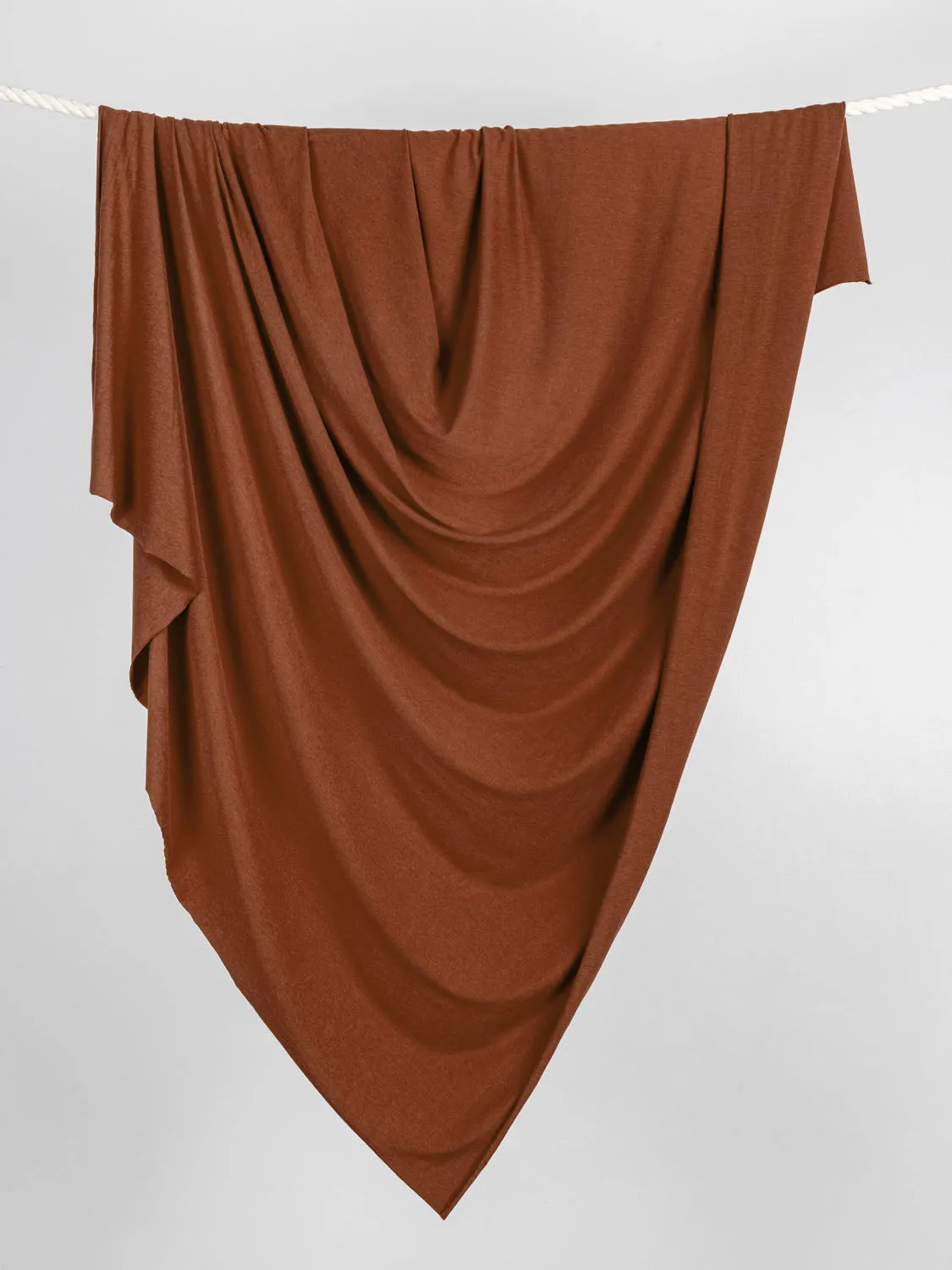 Organic Cotton   Tencel Stretch Knit Jersey - Rust