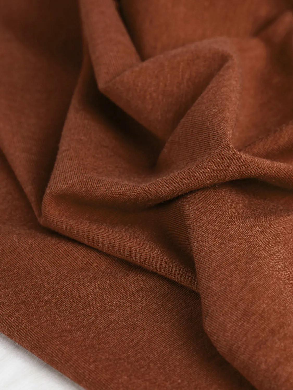Organic Cotton   Tencel Stretch Knit Jersey - Rust