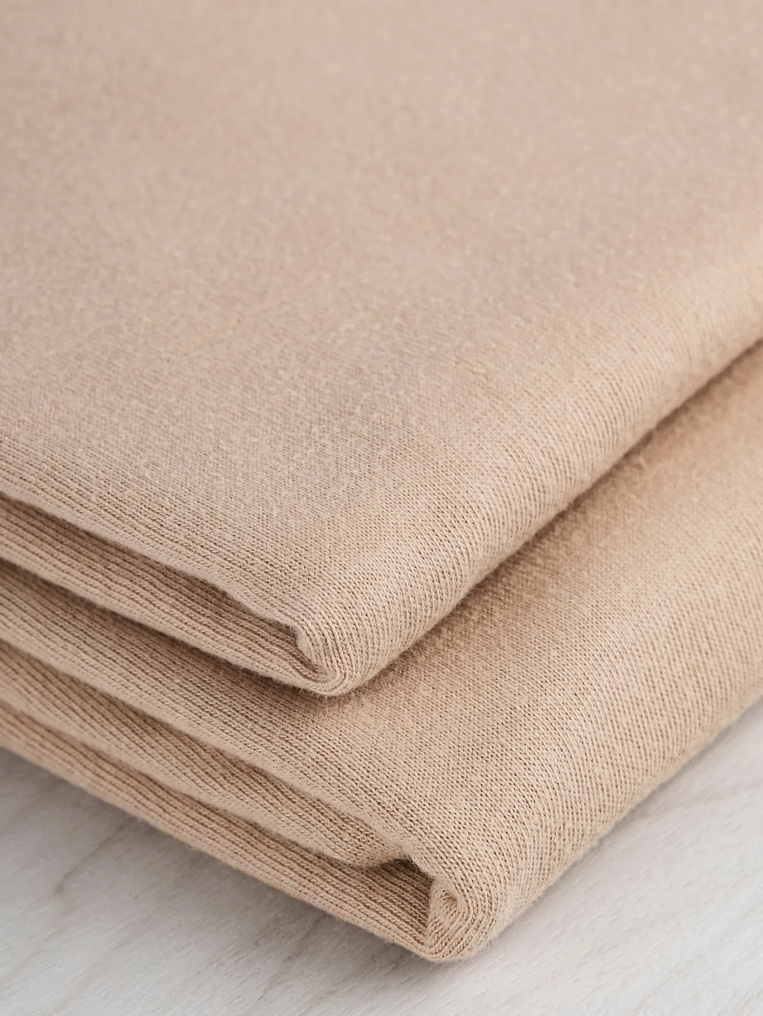 Organic Cotton Washed Jersey Knit - Beige - Swatch
