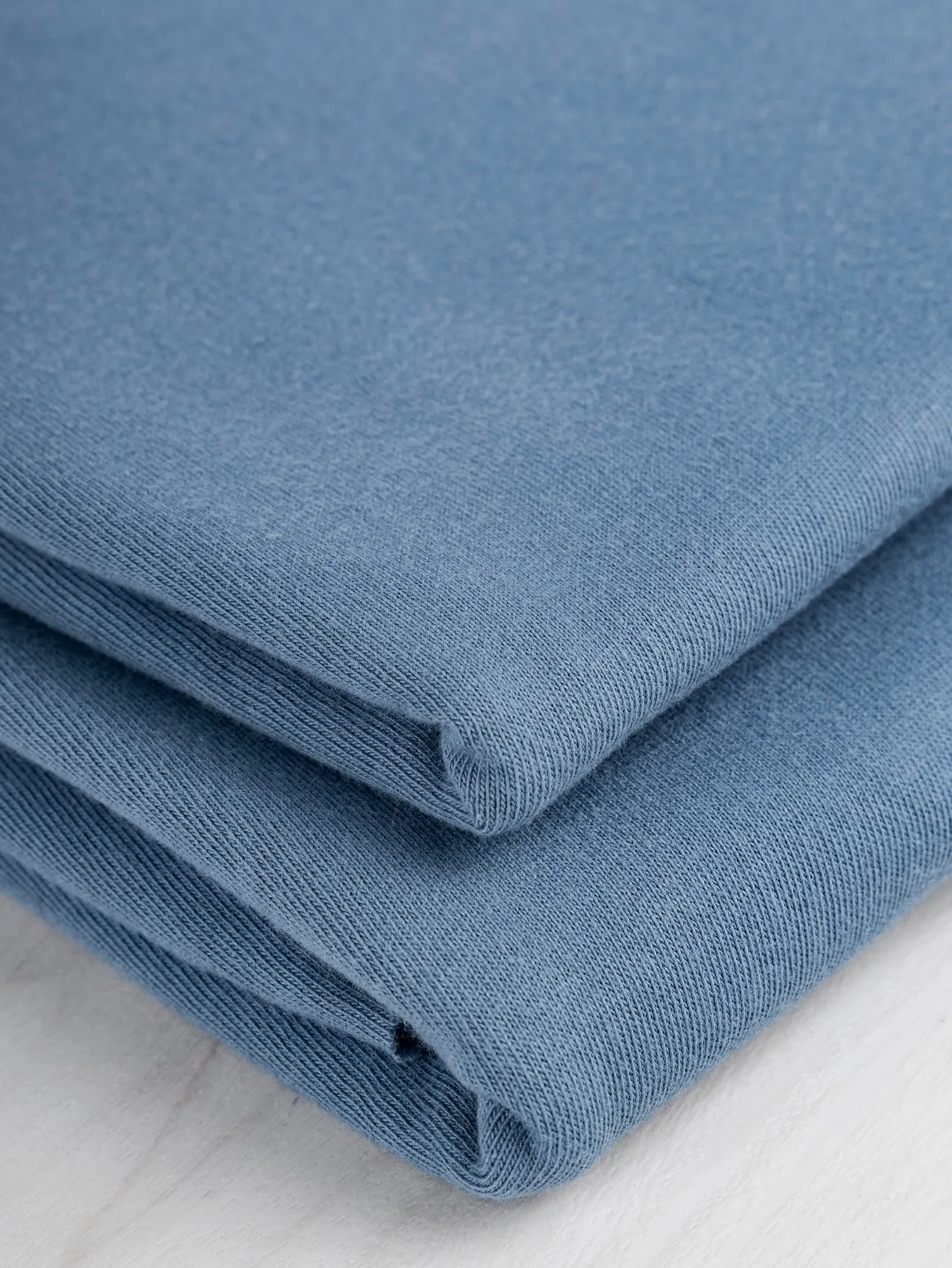Organic Cotton Washed Jersey Knit - Steel Blue - Swatch