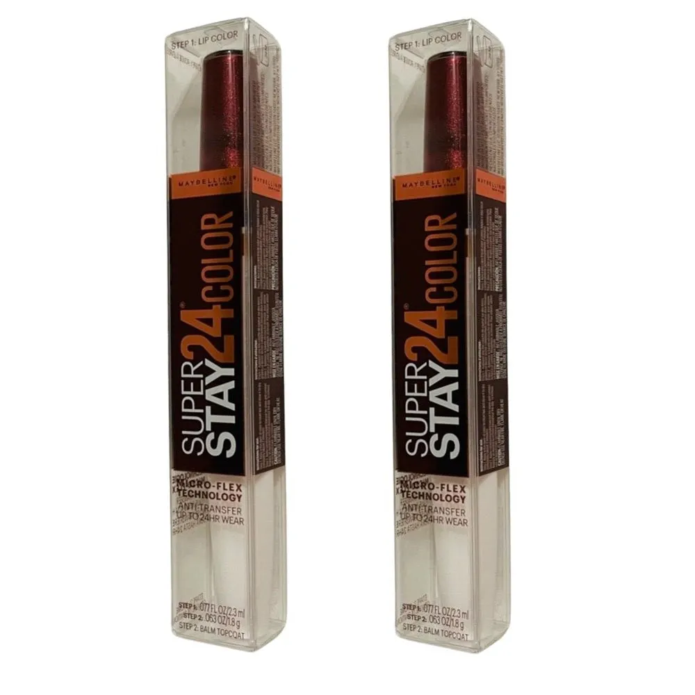 Pack of 2 Maybelline New York SuperStay 24 2-Step Liquid Lipstick, Coffee Edition, Mocha Chocolatte # 335