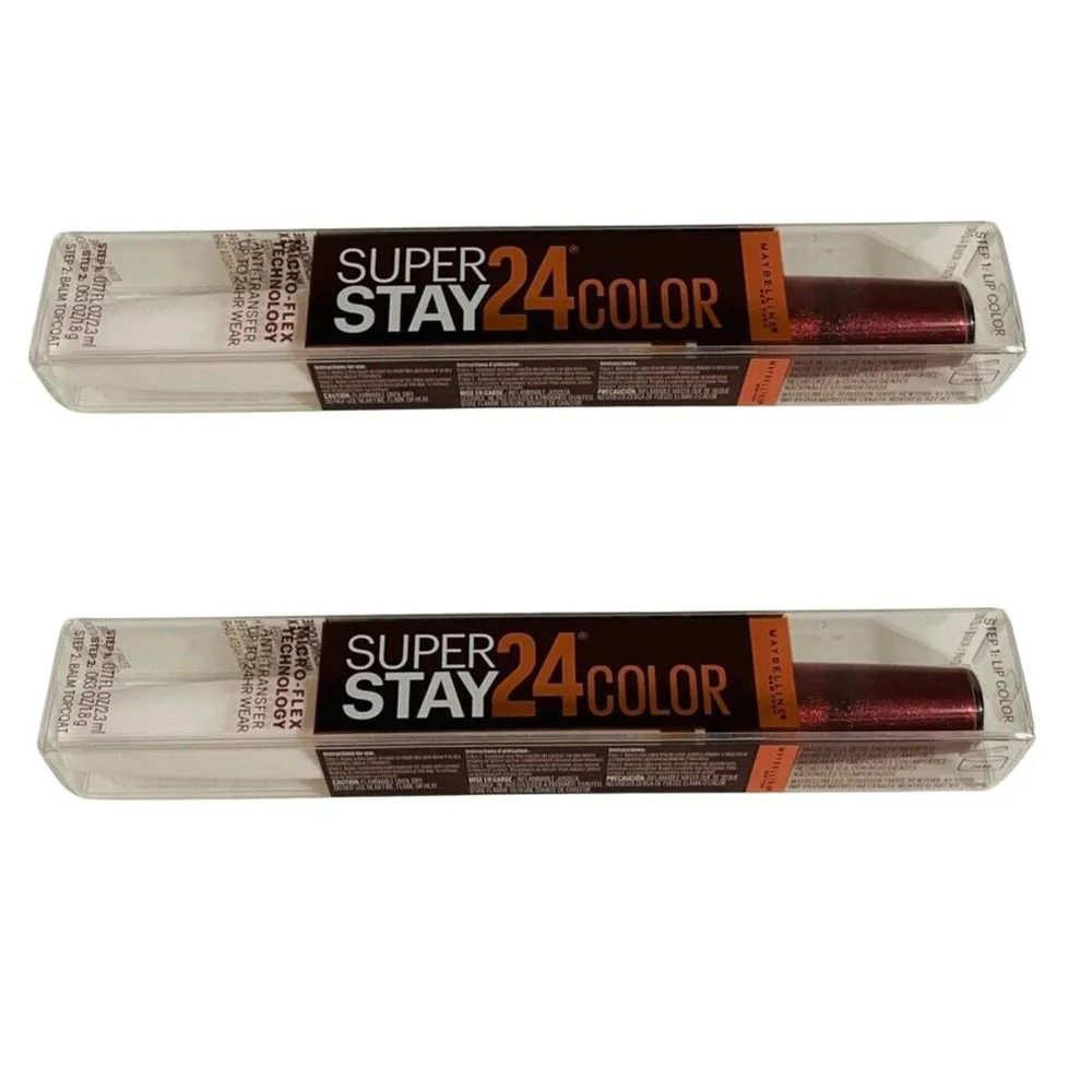 Pack of 2 Maybelline New York SuperStay 24 2-Step Liquid Lipstick, Coffee Edition, Mocha Chocolatte # 335