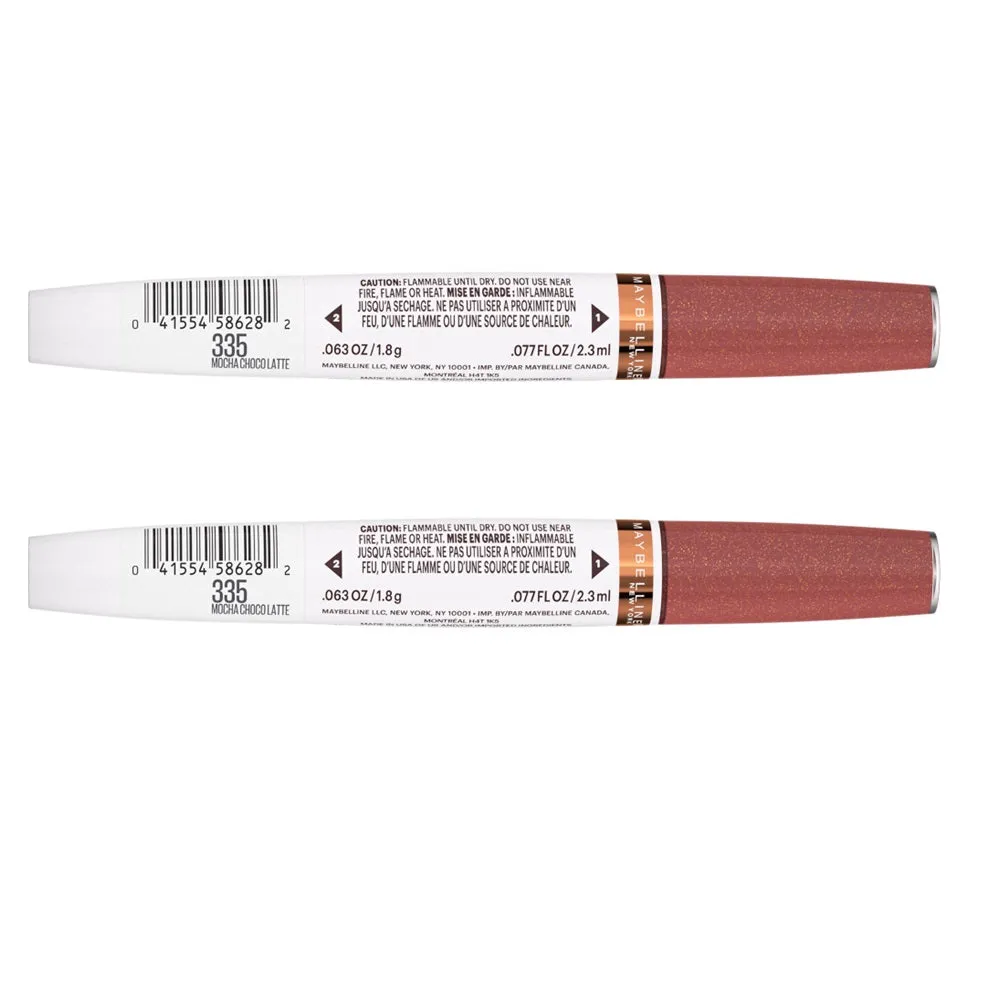 Pack of 2 Maybelline New York SuperStay 24 2-Step Liquid Lipstick, Coffee Edition, Mocha Chocolatte # 335