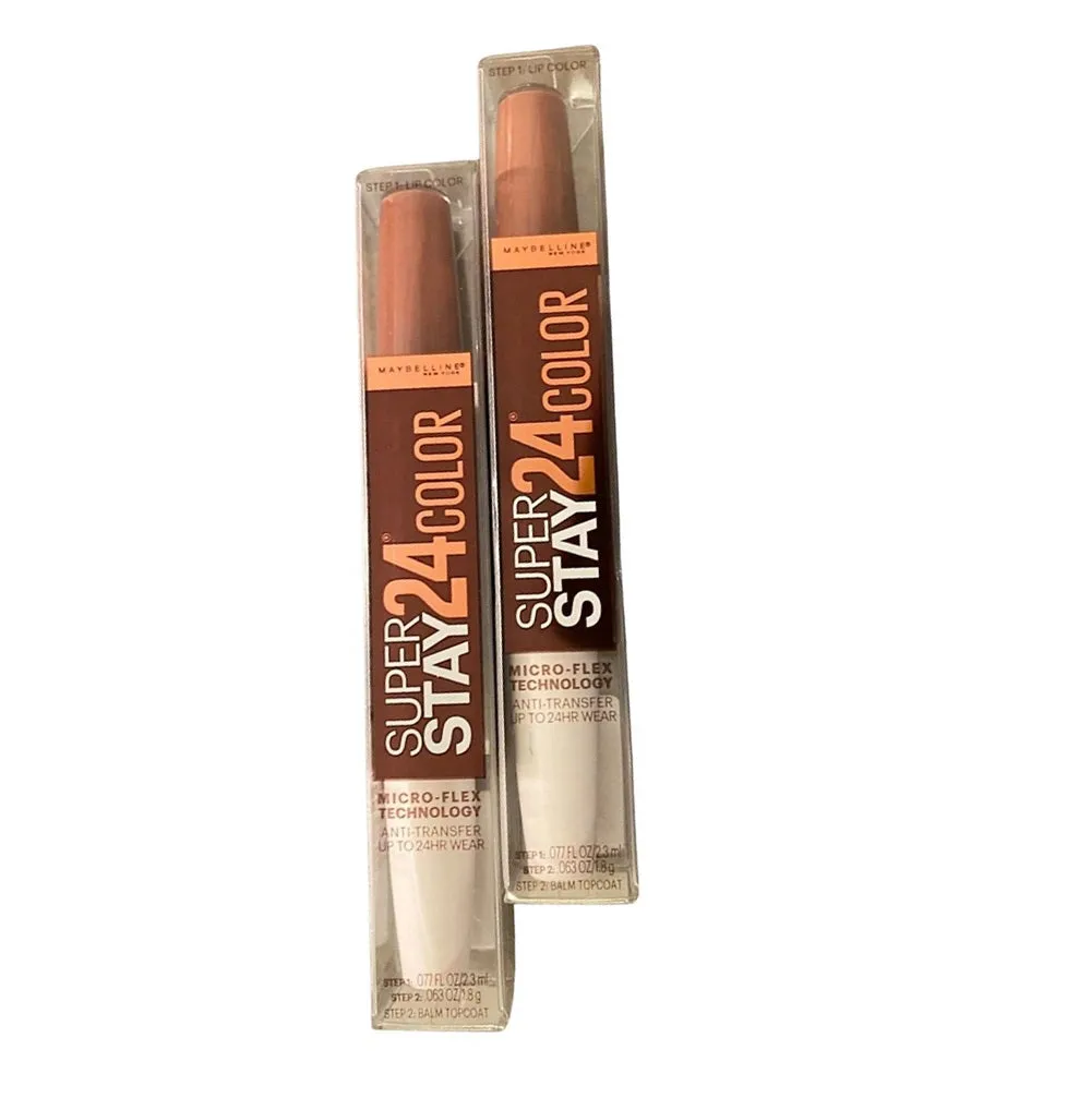 Pack of 2 Maybelline New York SuperStay 24 2-Step Liquid Lipstick, Coffee Edition, Mocha Moves # 340