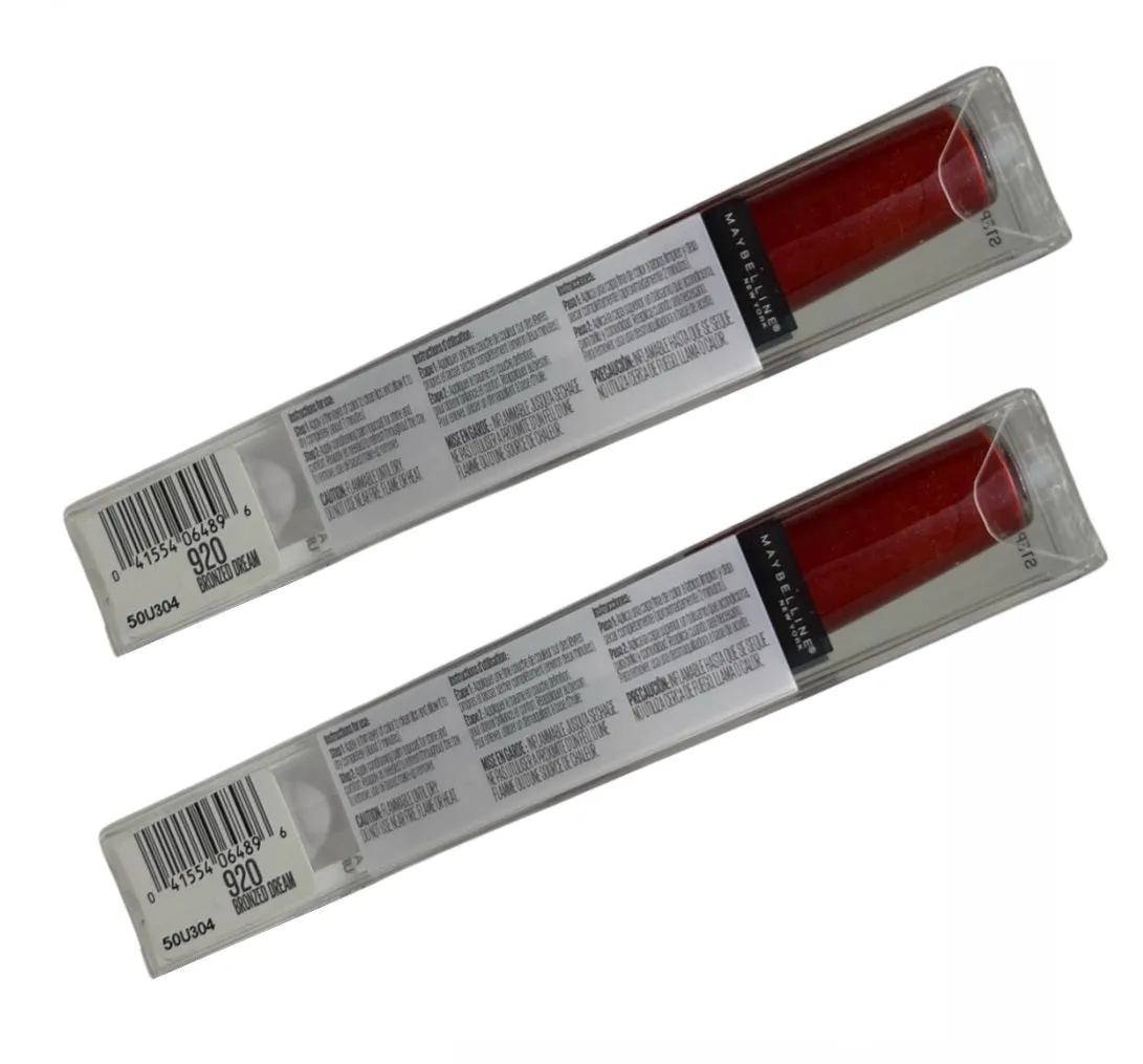 Pack of 2 Maybelline New York SuperStay 24 Color 2-Step Liquid Lipstick, Bronzed Dream 920