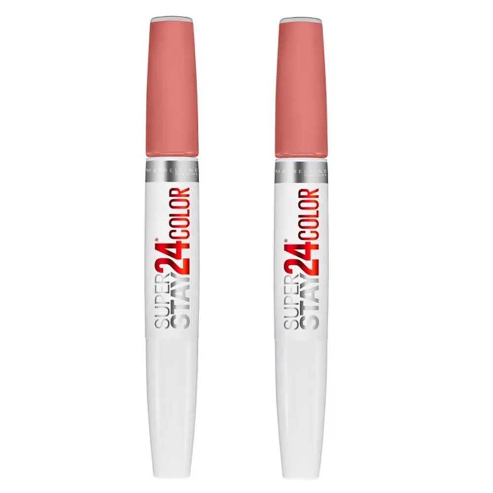 Pack of 2 Maybelline New York SuperStay 24 Color 2-Step Liquid Lipstick, Loaded Latte # 235