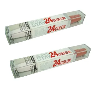 Pack of 2 Maybelline New York SuperStay 24 Color 2-Step Liquid Lipstick, Loaded Latte # 235