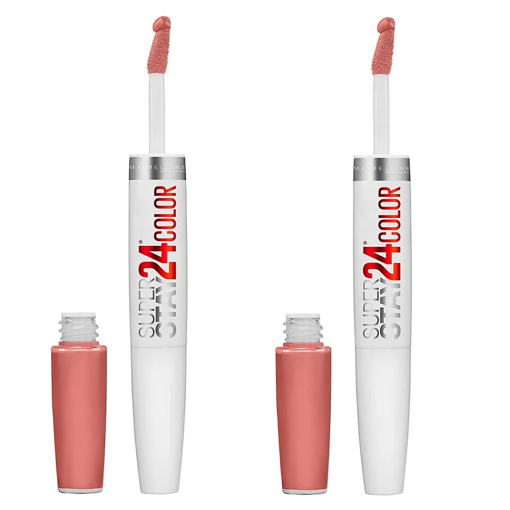 Pack of 2 Maybelline New York SuperStay 24 Color 2-Step Liquid Lipstick, Loaded Latte # 235