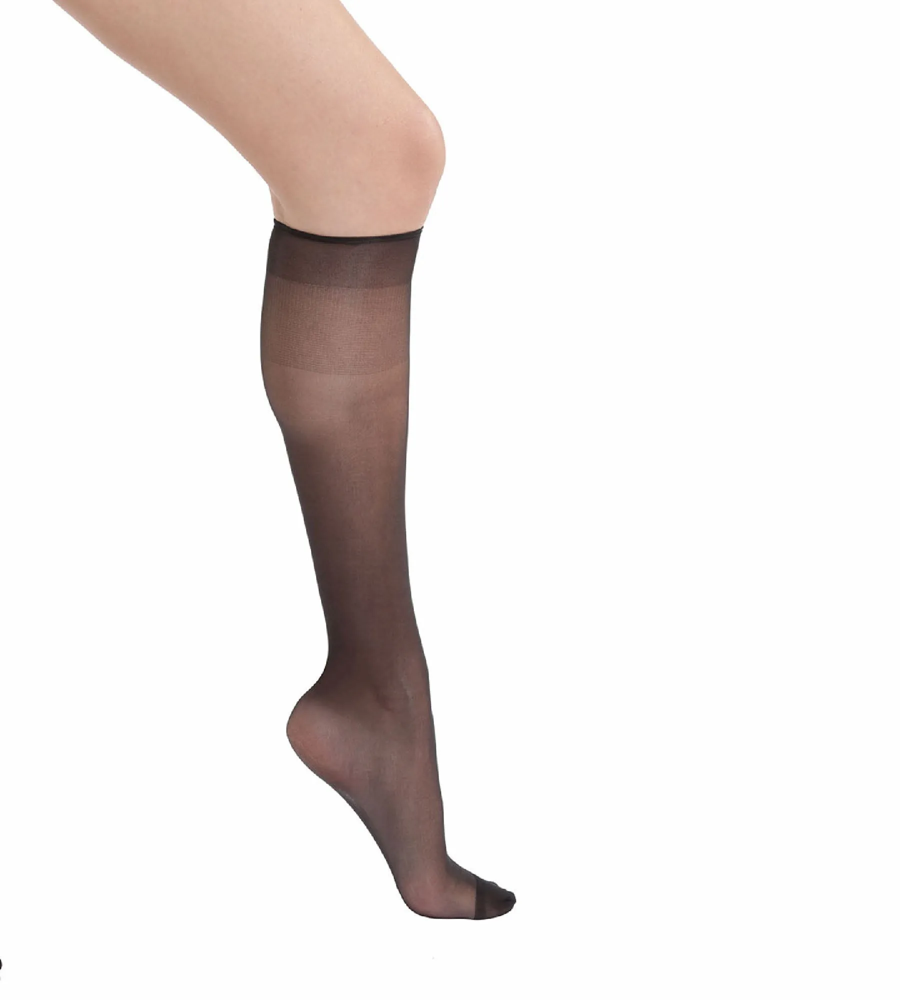 Pack of 2 Sublim Voile Brillant 15 sheer knee highs with a satin sheen in black