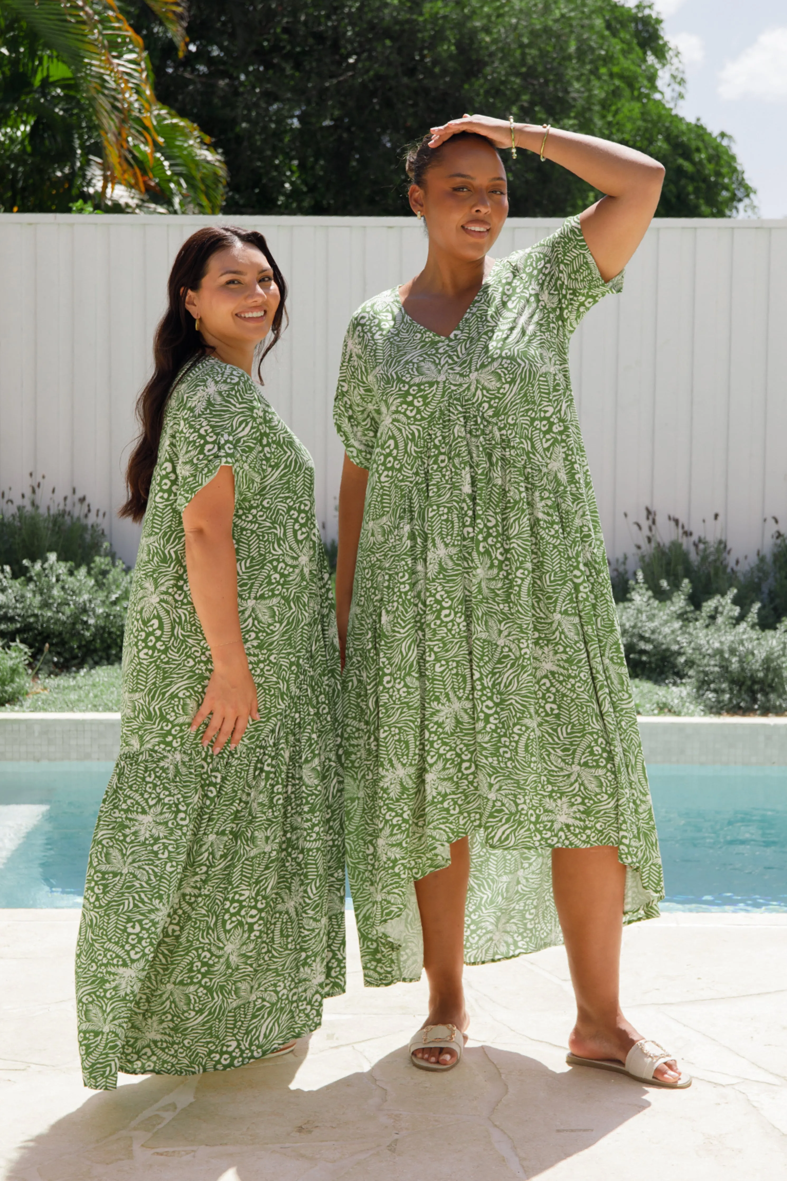 Peak Maxi Dress | Green Palm Cove | FINAL SALE