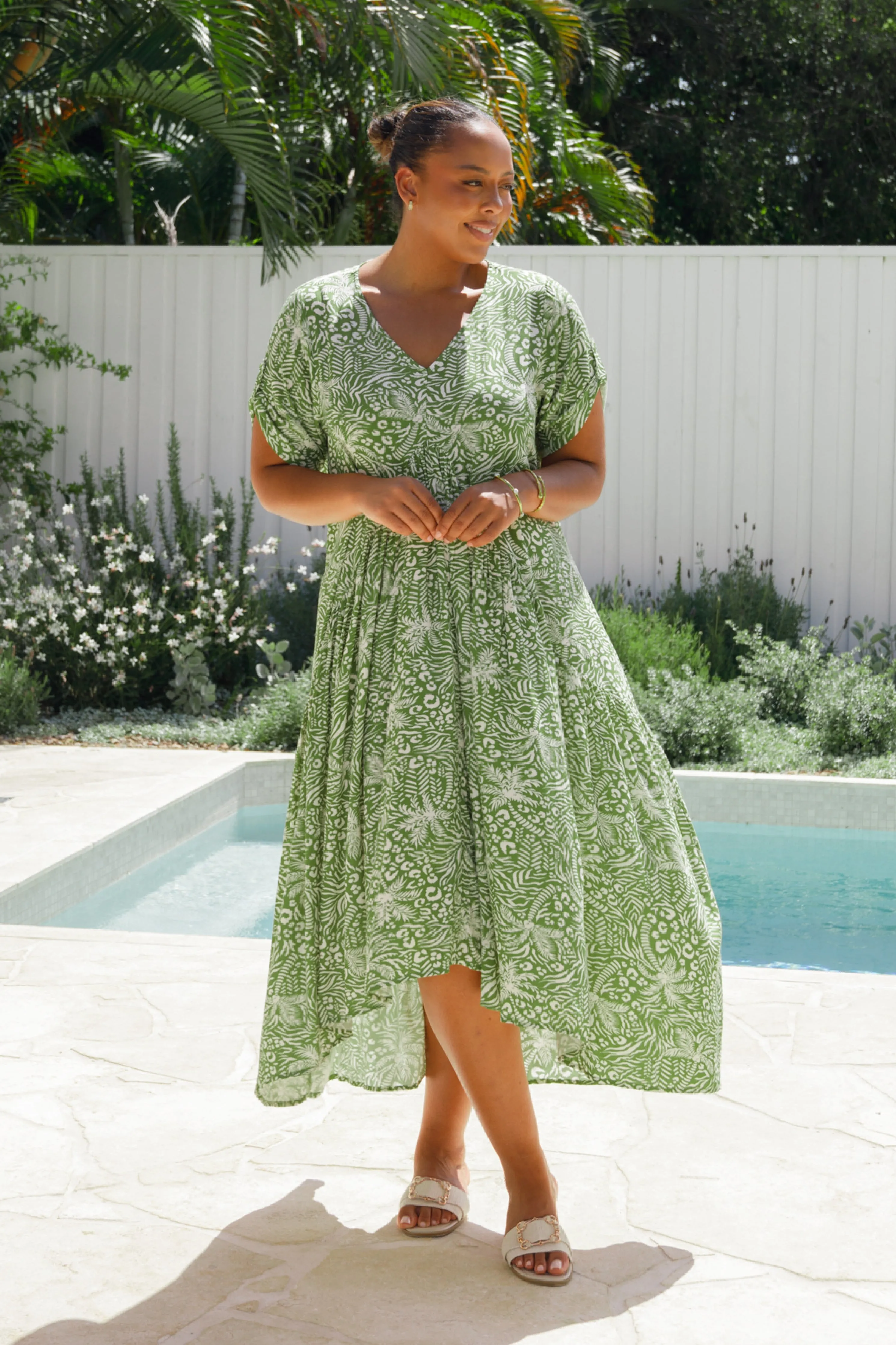 Peak Maxi Dress | Green Palm Cove | FINAL SALE