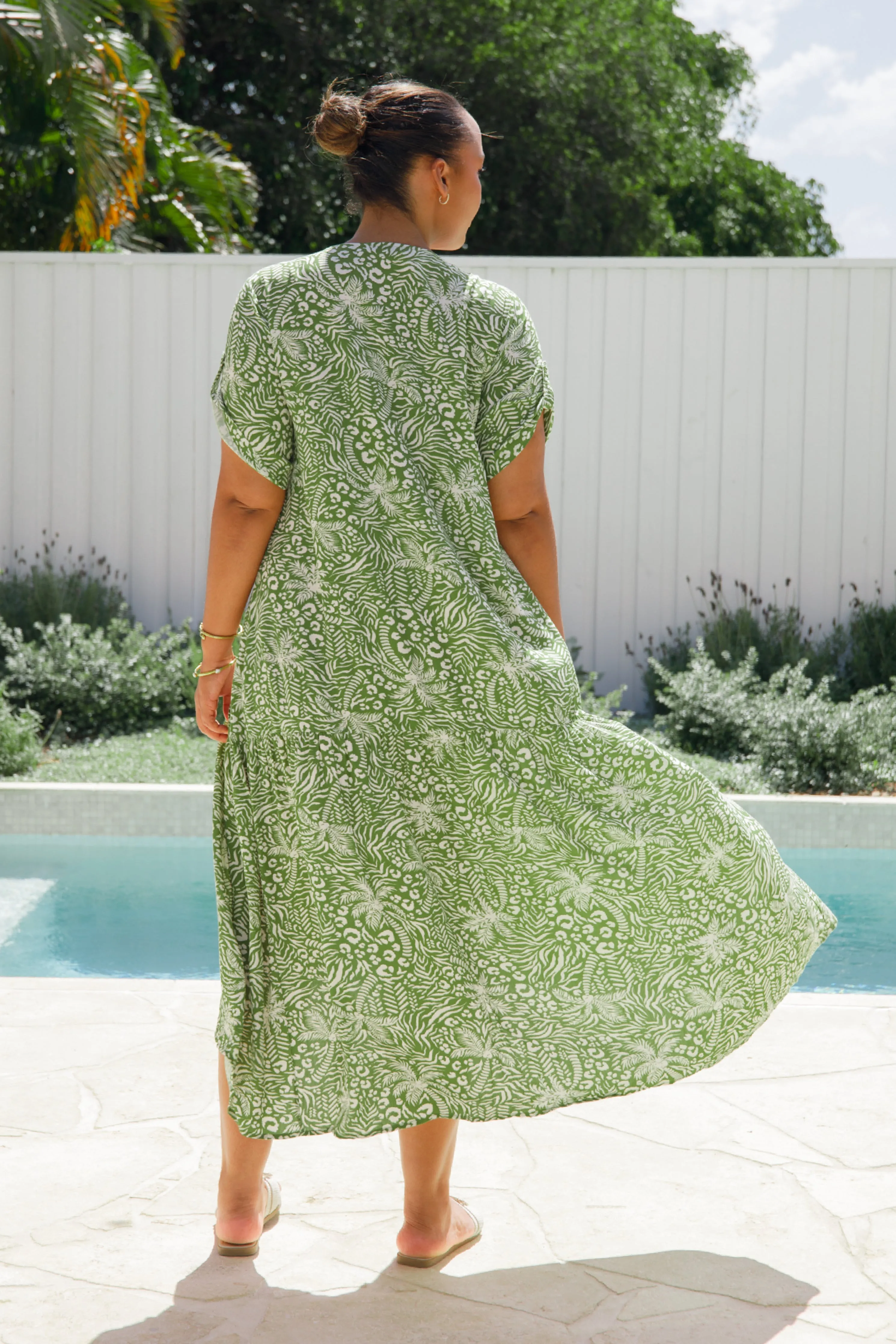Peak Maxi Dress | Green Palm Cove | FINAL SALE
