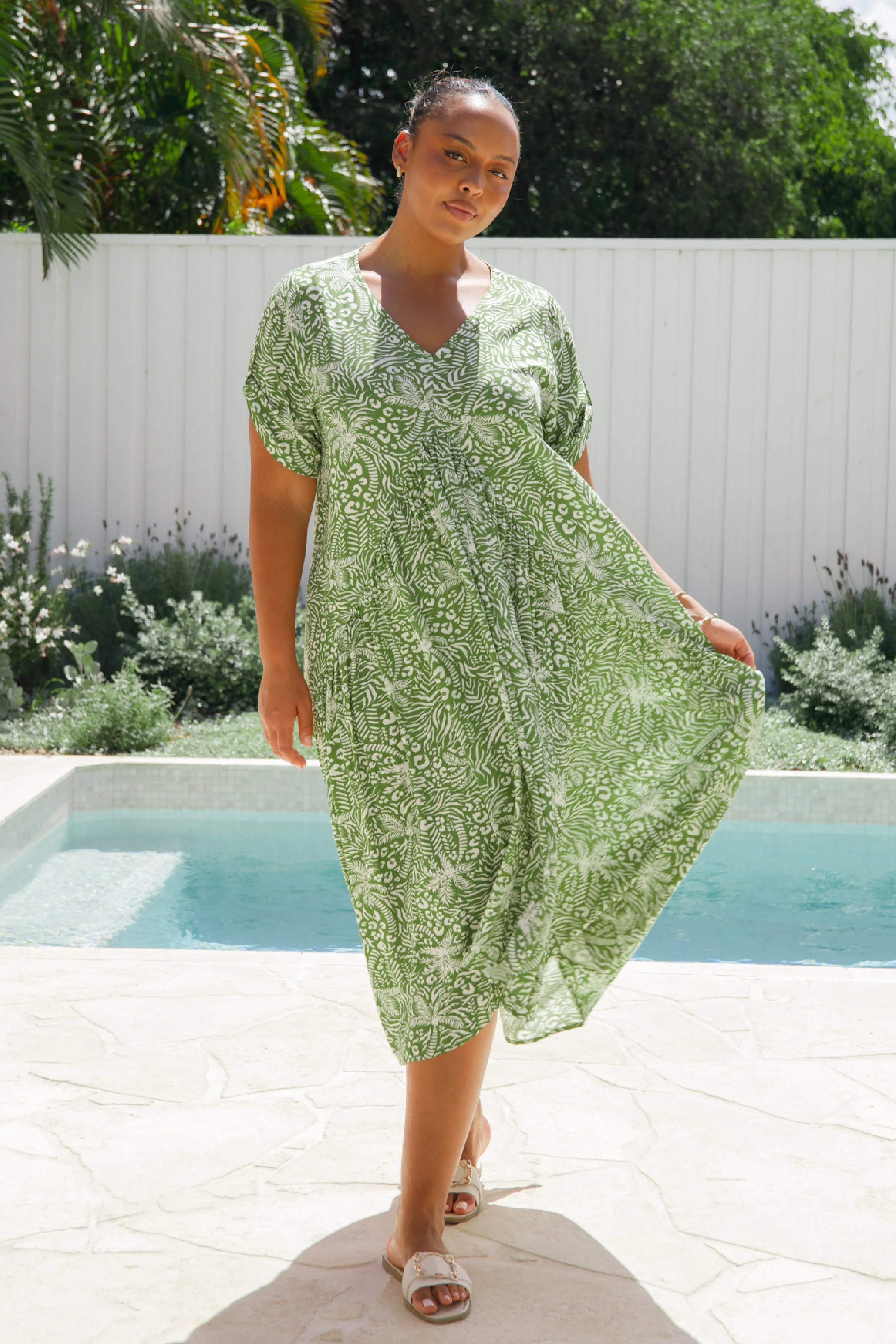 Peak Maxi Dress | Green Palm Cove | FINAL SALE