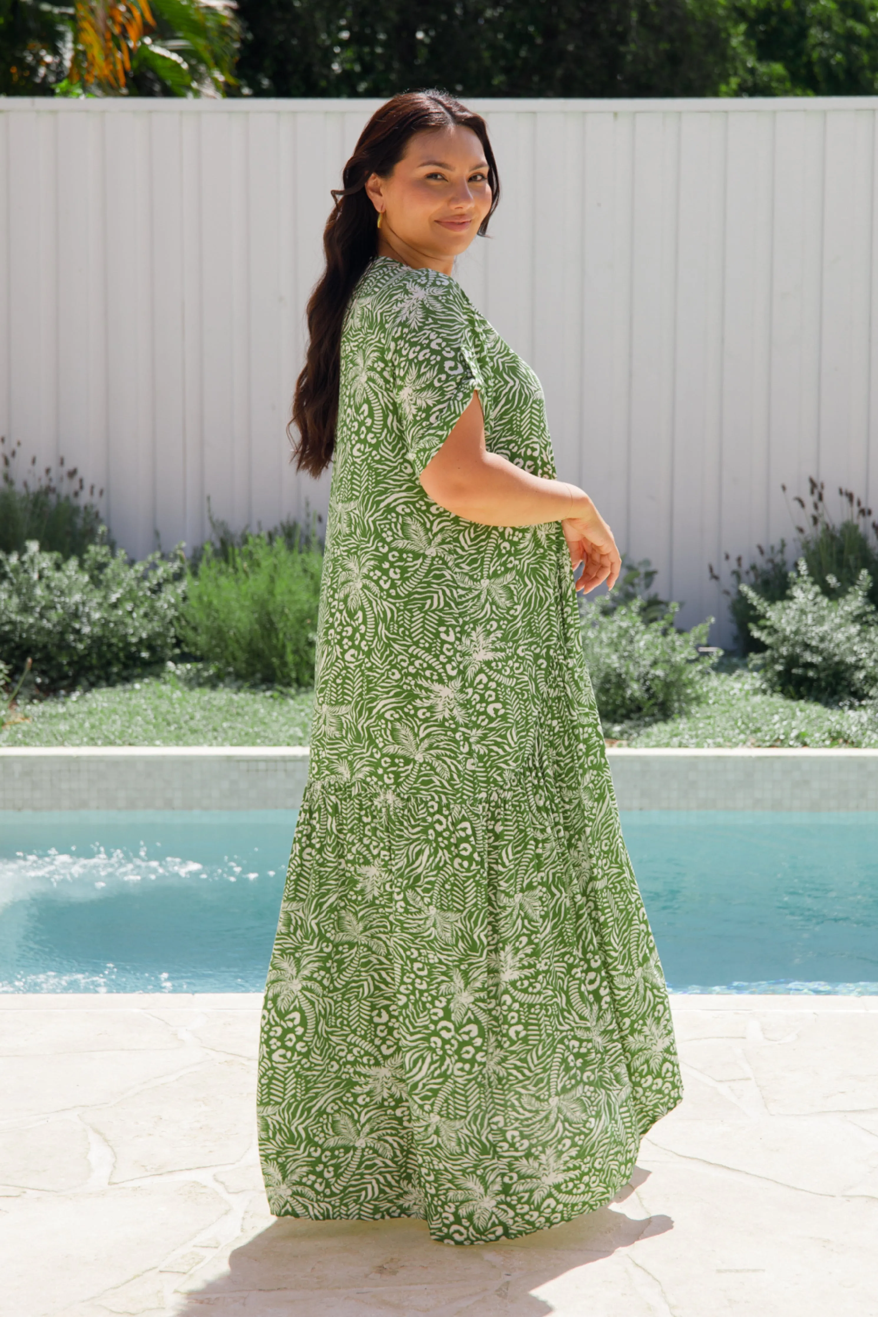 Peak Maxi Dress | Green Palm Cove | FINAL SALE