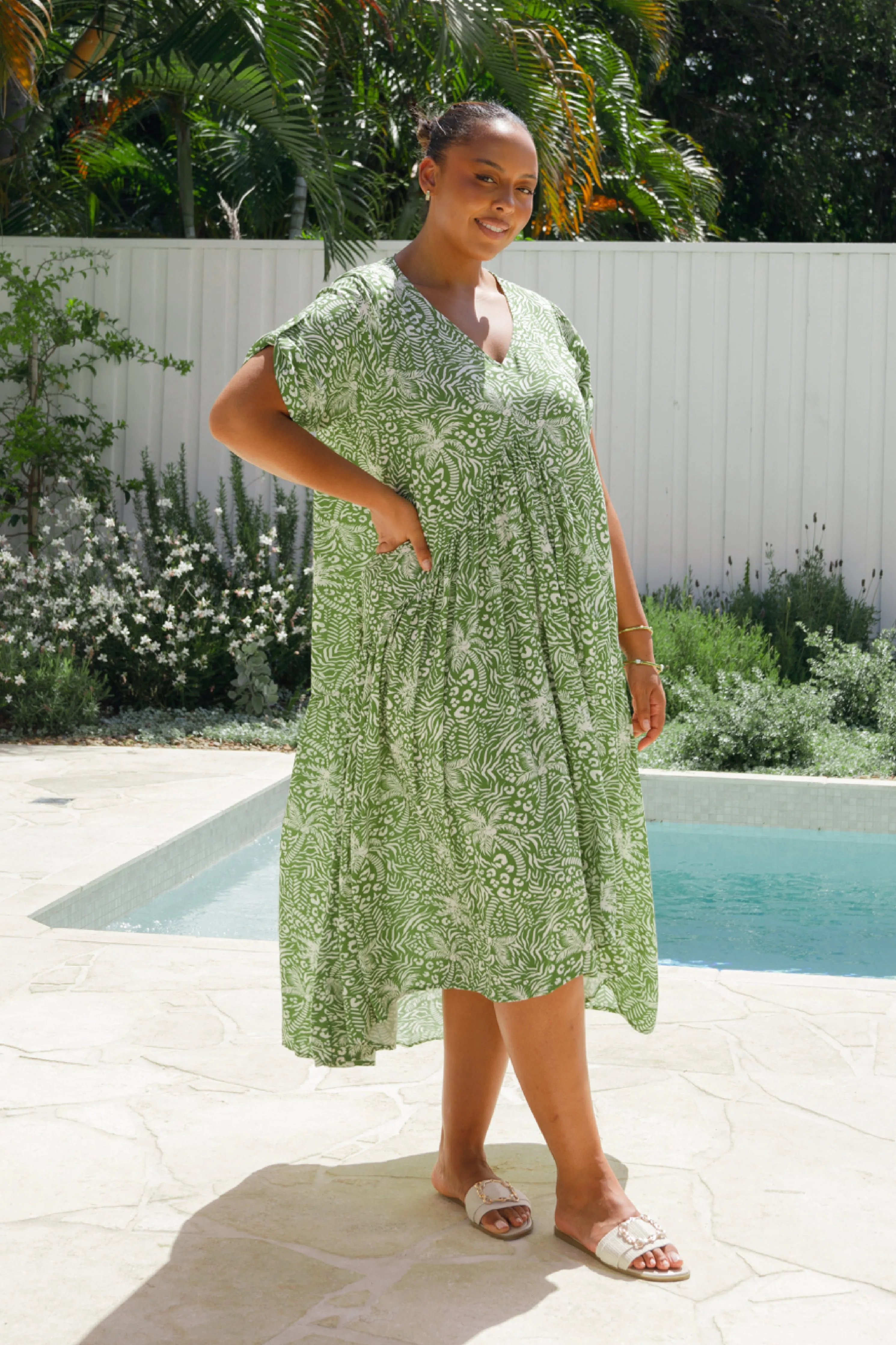 Peak Maxi Dress | Green Palm Cove | FINAL SALE