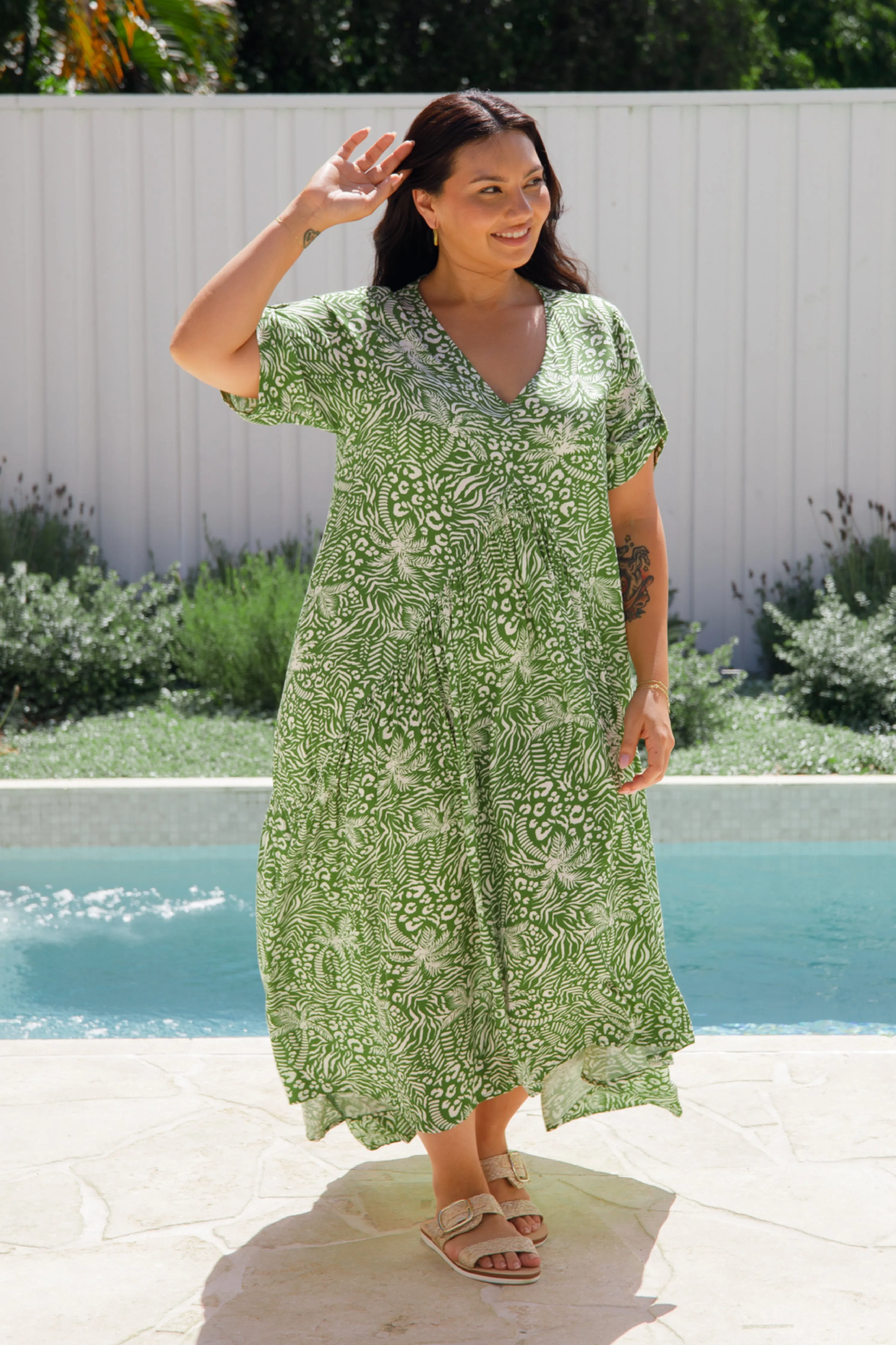 Peak Maxi Dress | Green Palm Cove | FINAL SALE