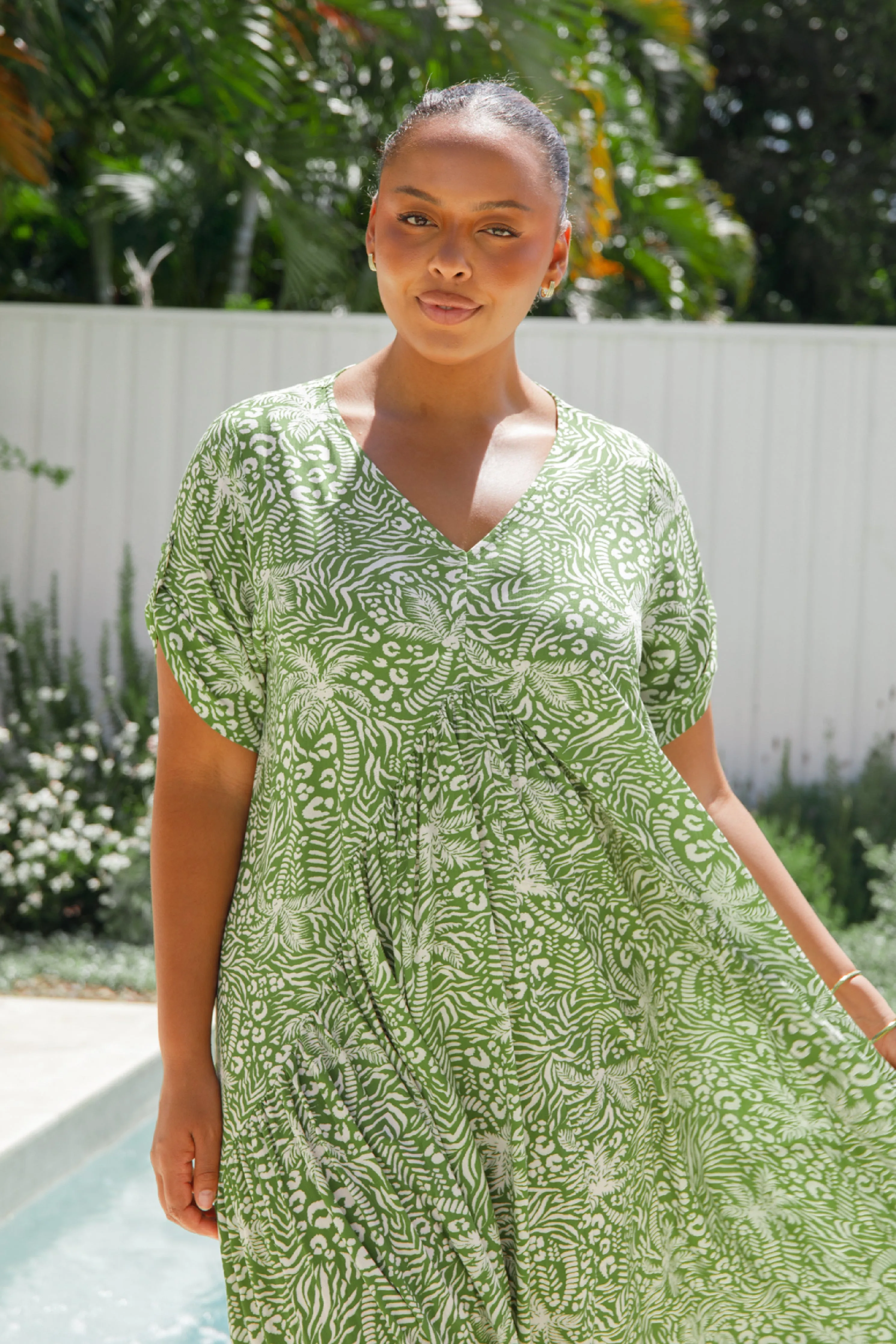 Peak Maxi Dress | Green Palm Cove | FINAL SALE