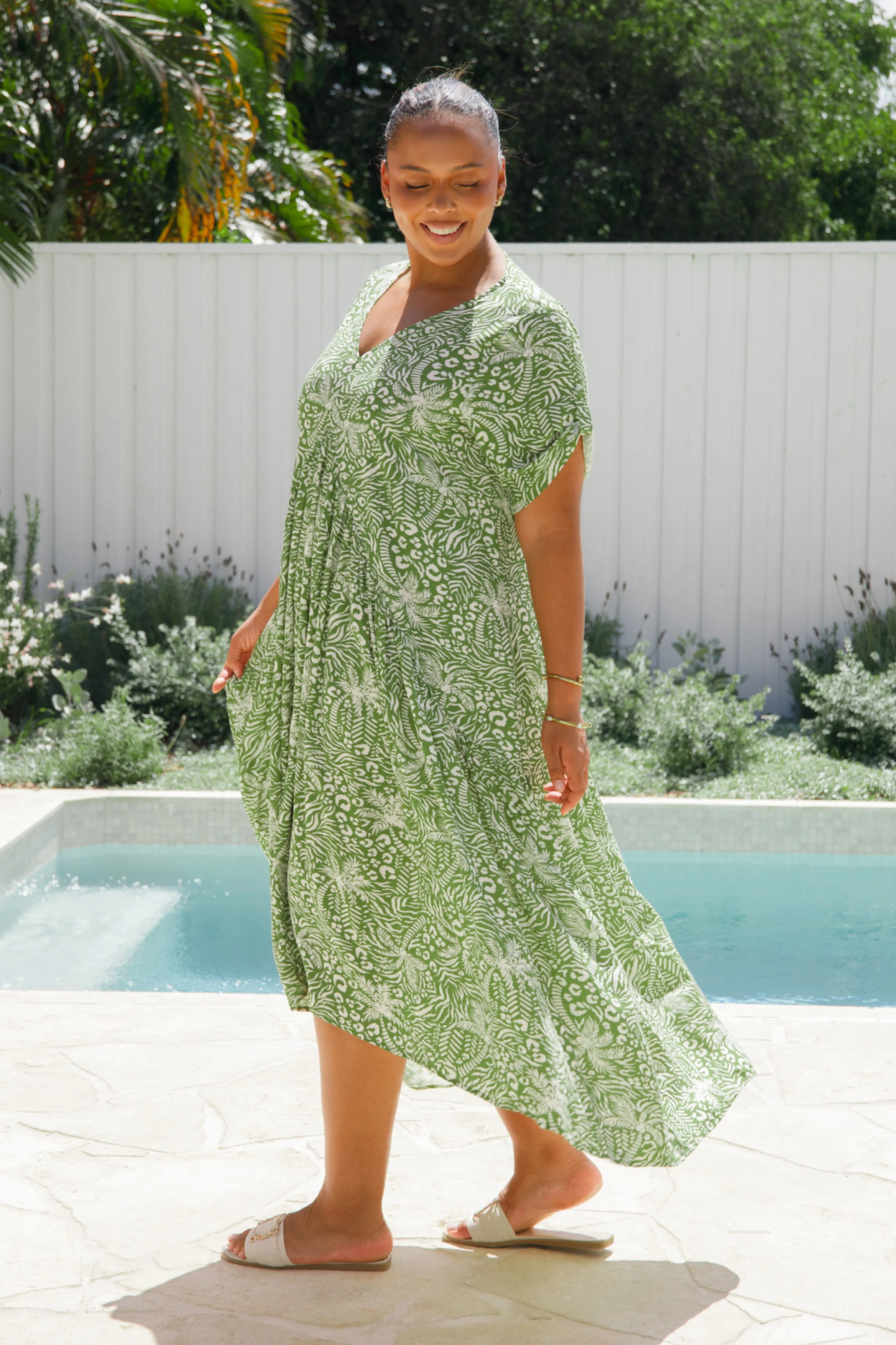 Peak Maxi Dress | Green Palm Cove | FINAL SALE