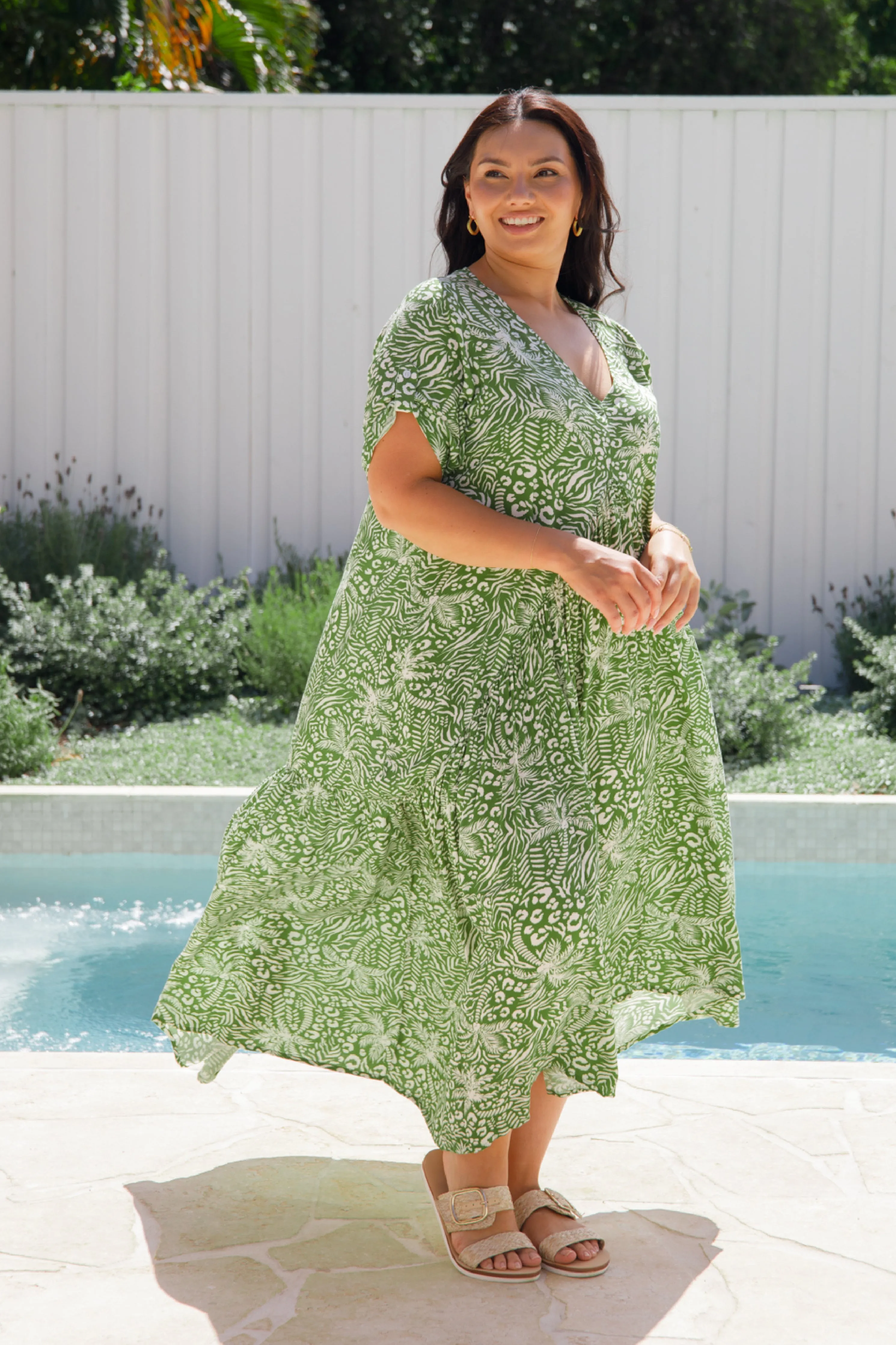 Peak Maxi Dress | Green Palm Cove | FINAL SALE