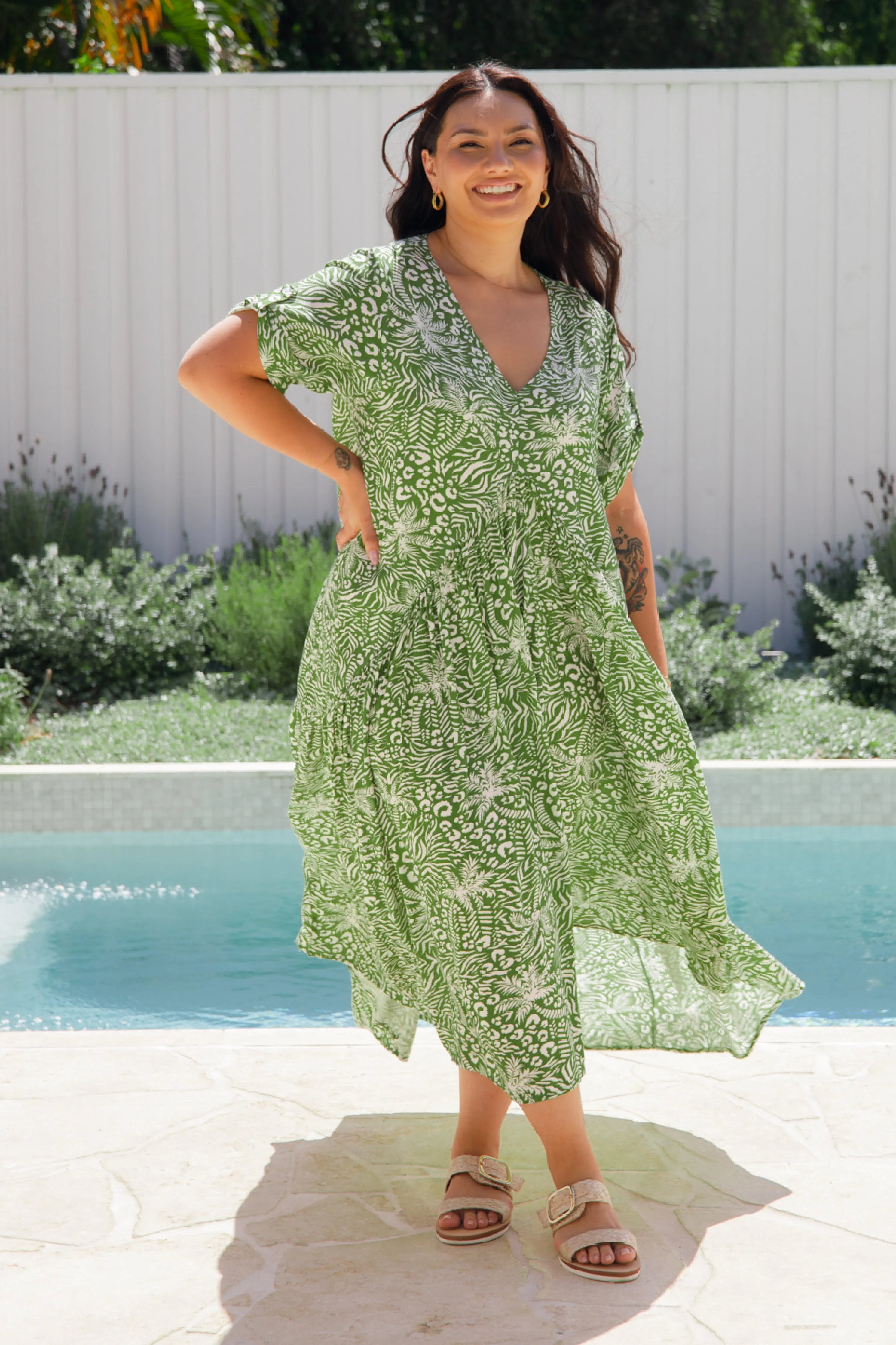 Peak Maxi Dress | Green Palm Cove | FINAL SALE