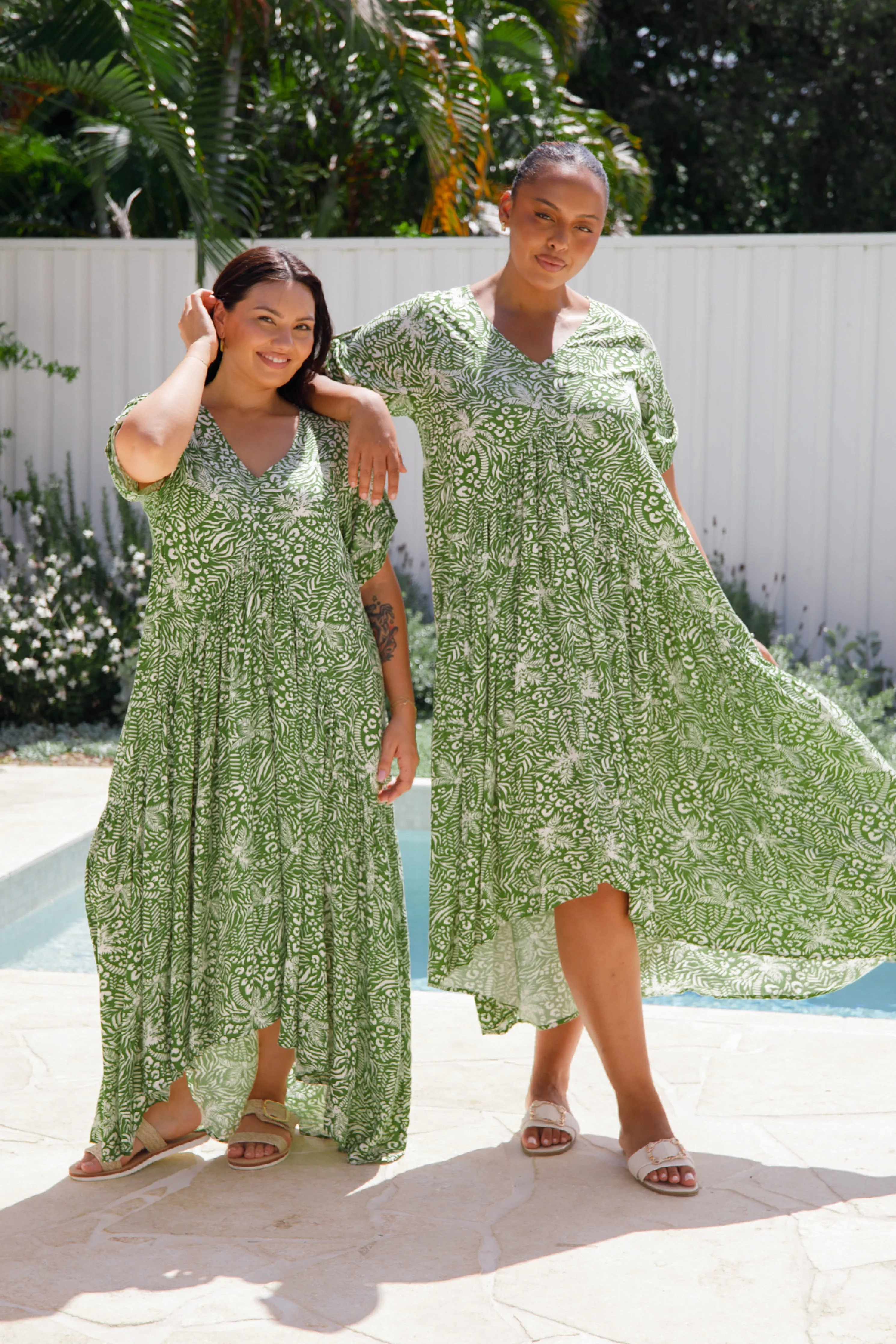 Peak Maxi Dress | Green Palm Cove | FINAL SALE
