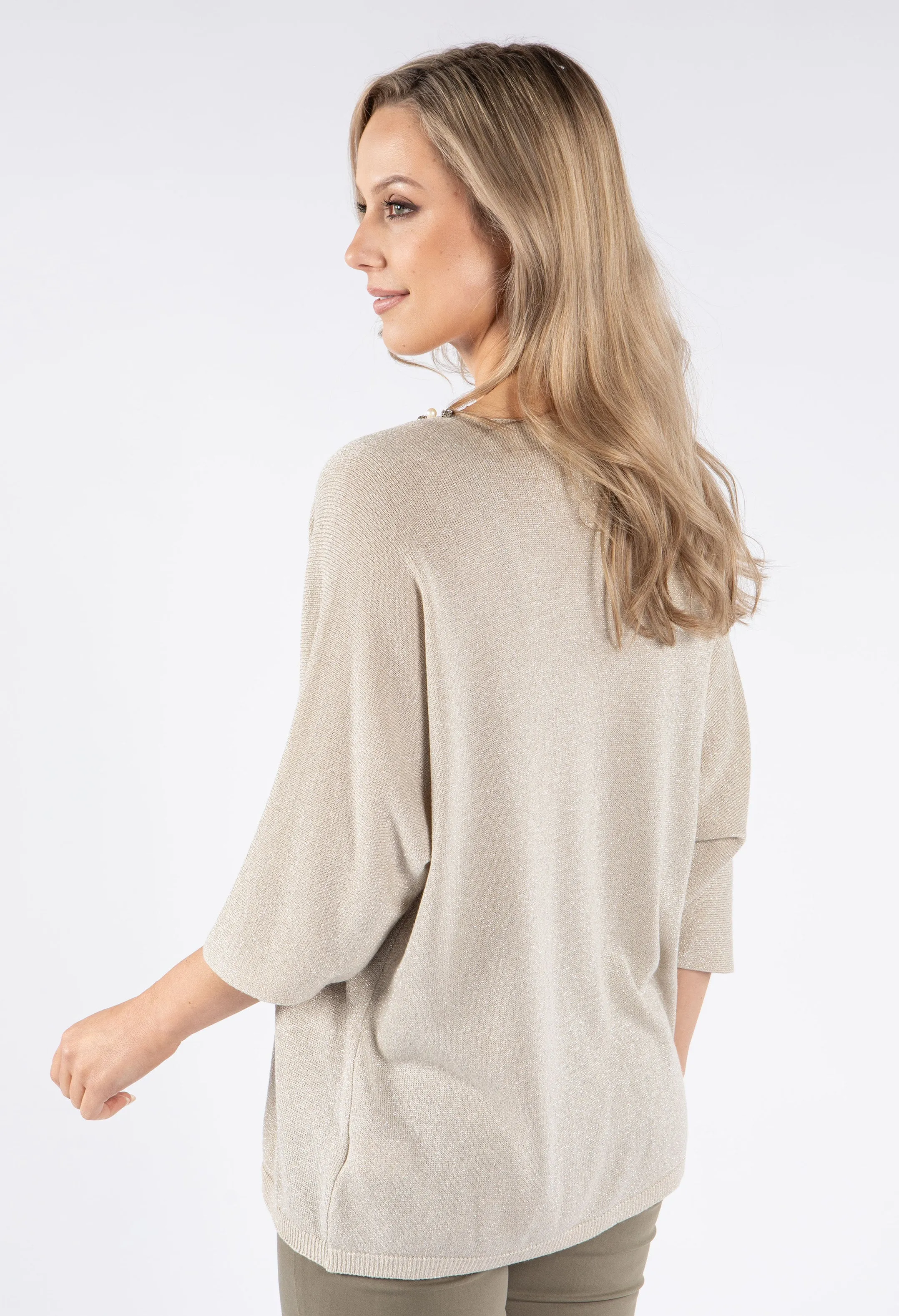 Pearl & Diamond Lurex Knit Top