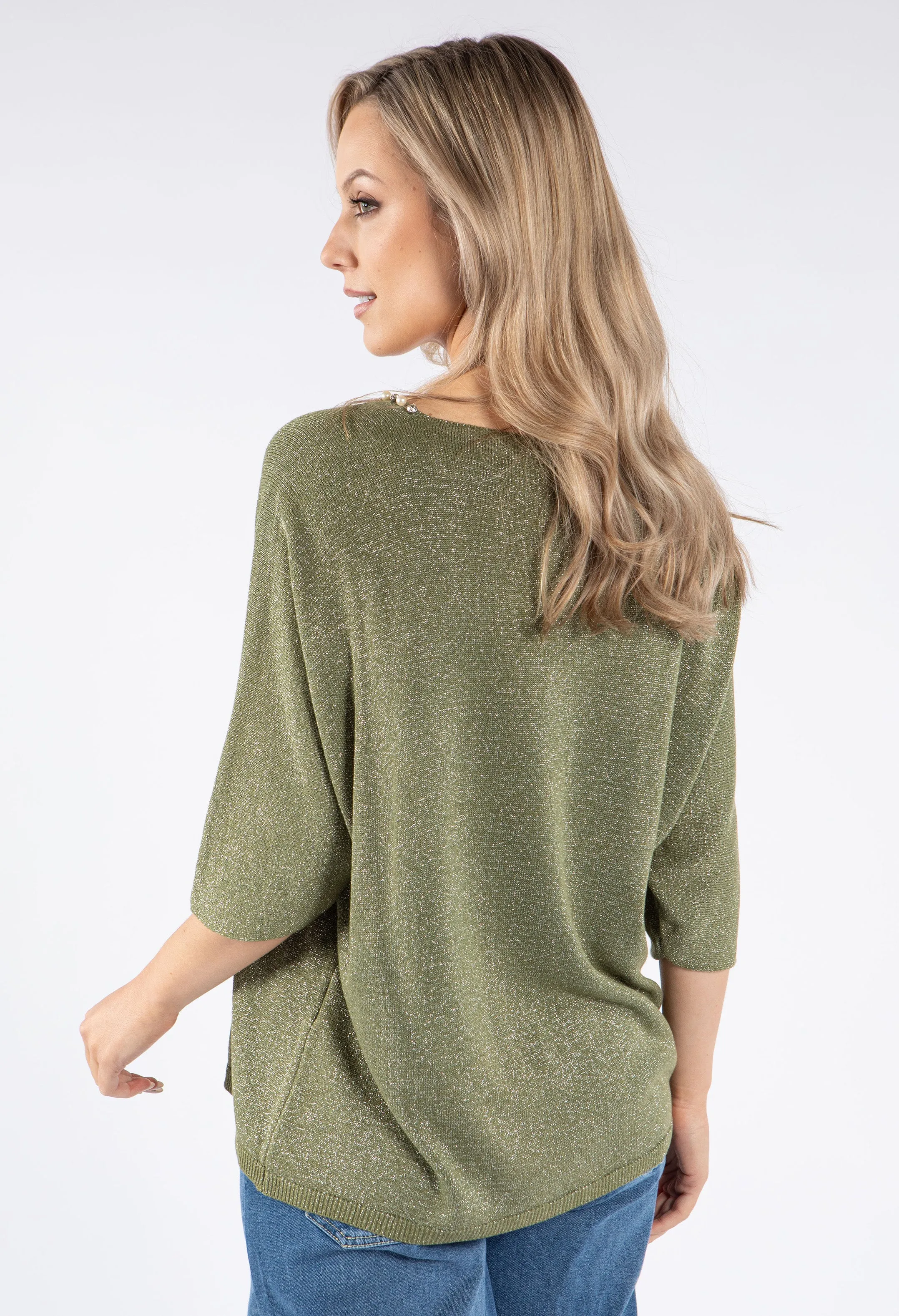 Pearl & Diamond Lurex Knit Top