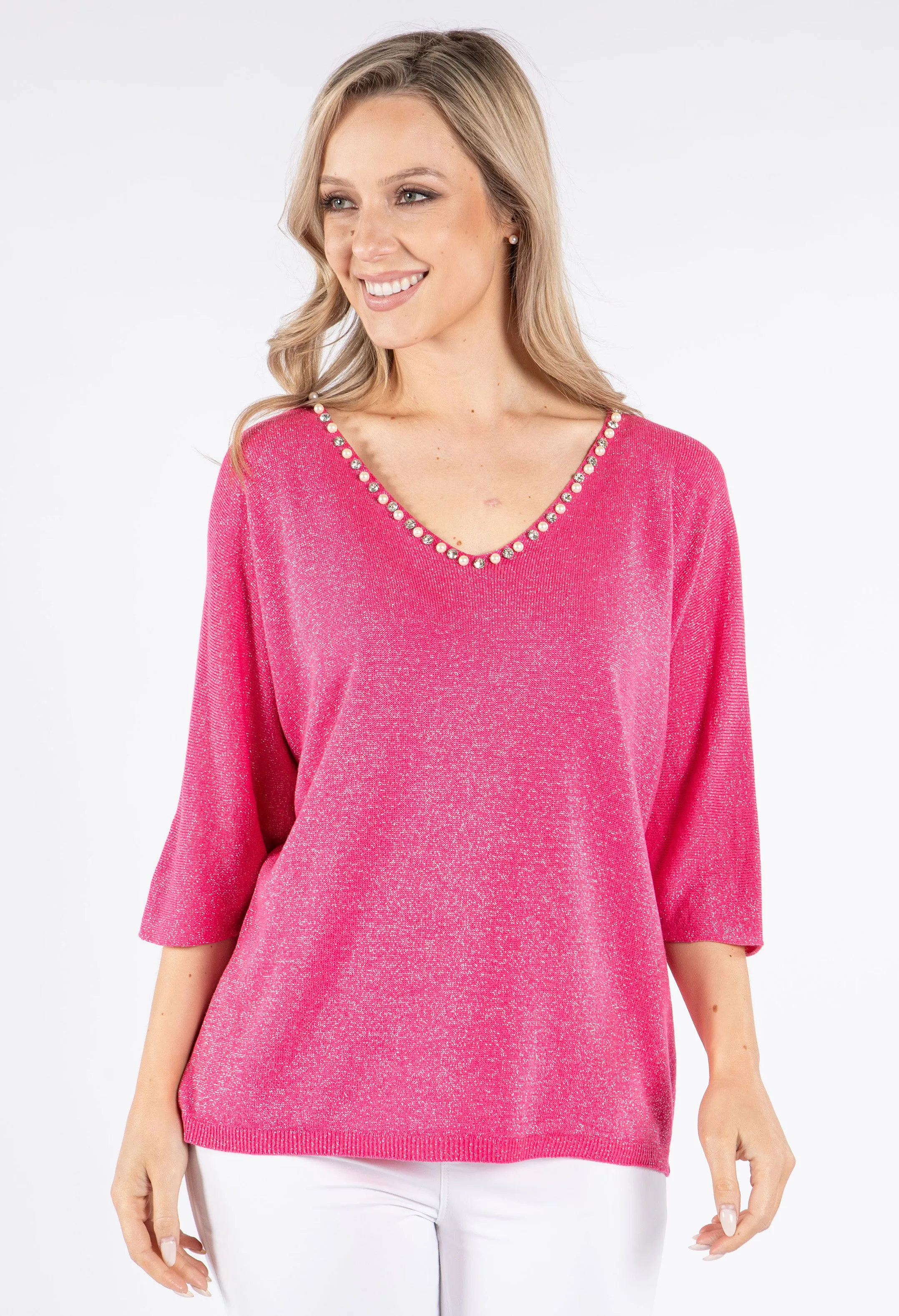 Pearl & Diamond Lurex Knit Top