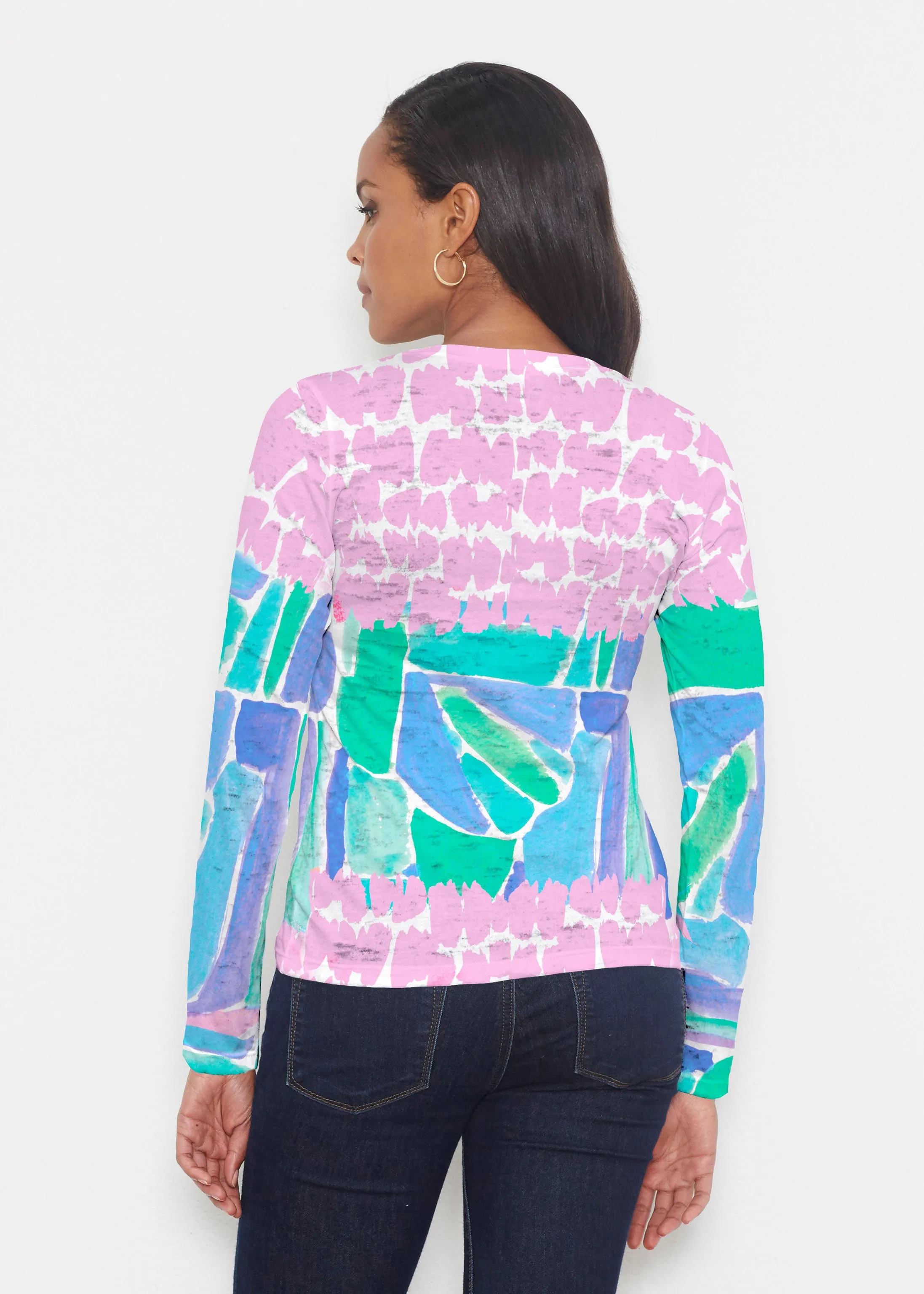 Pebble Walk Blue (17260) ~ Signature Long Sleeve Crew Shirt