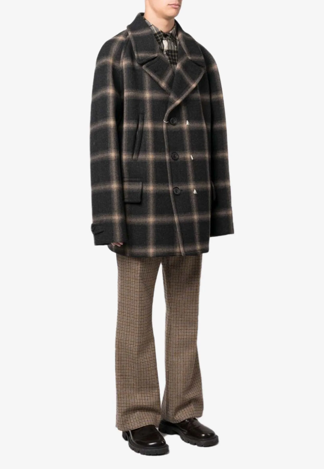 Pendleton Checked Double-Breasted Coat