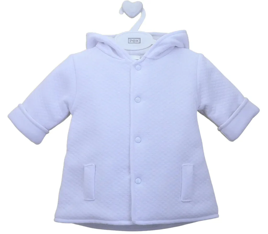 PEX Boys White Quilted Coat