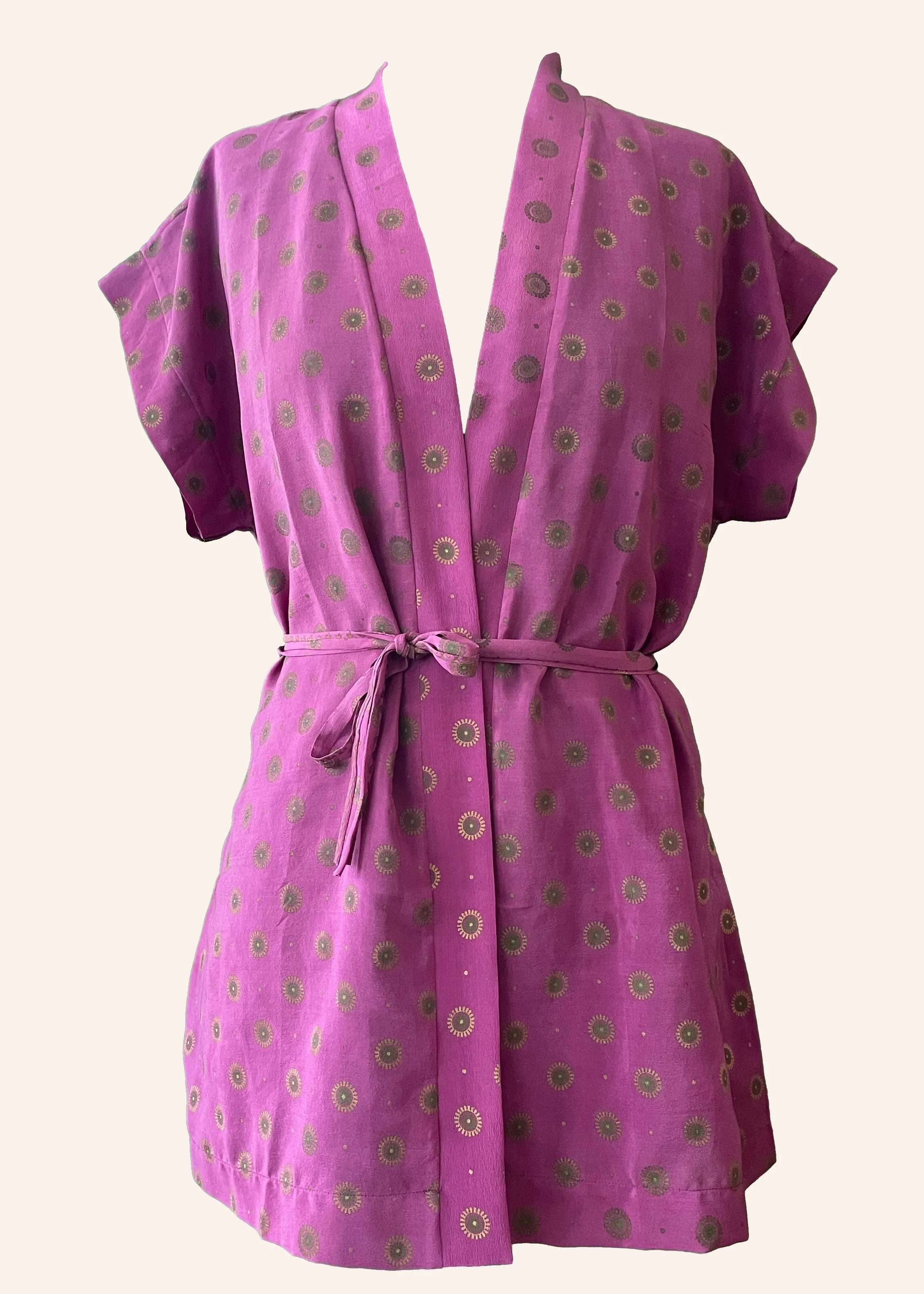 Pilea Silk Wrap Kimono Top ~ Orchid
