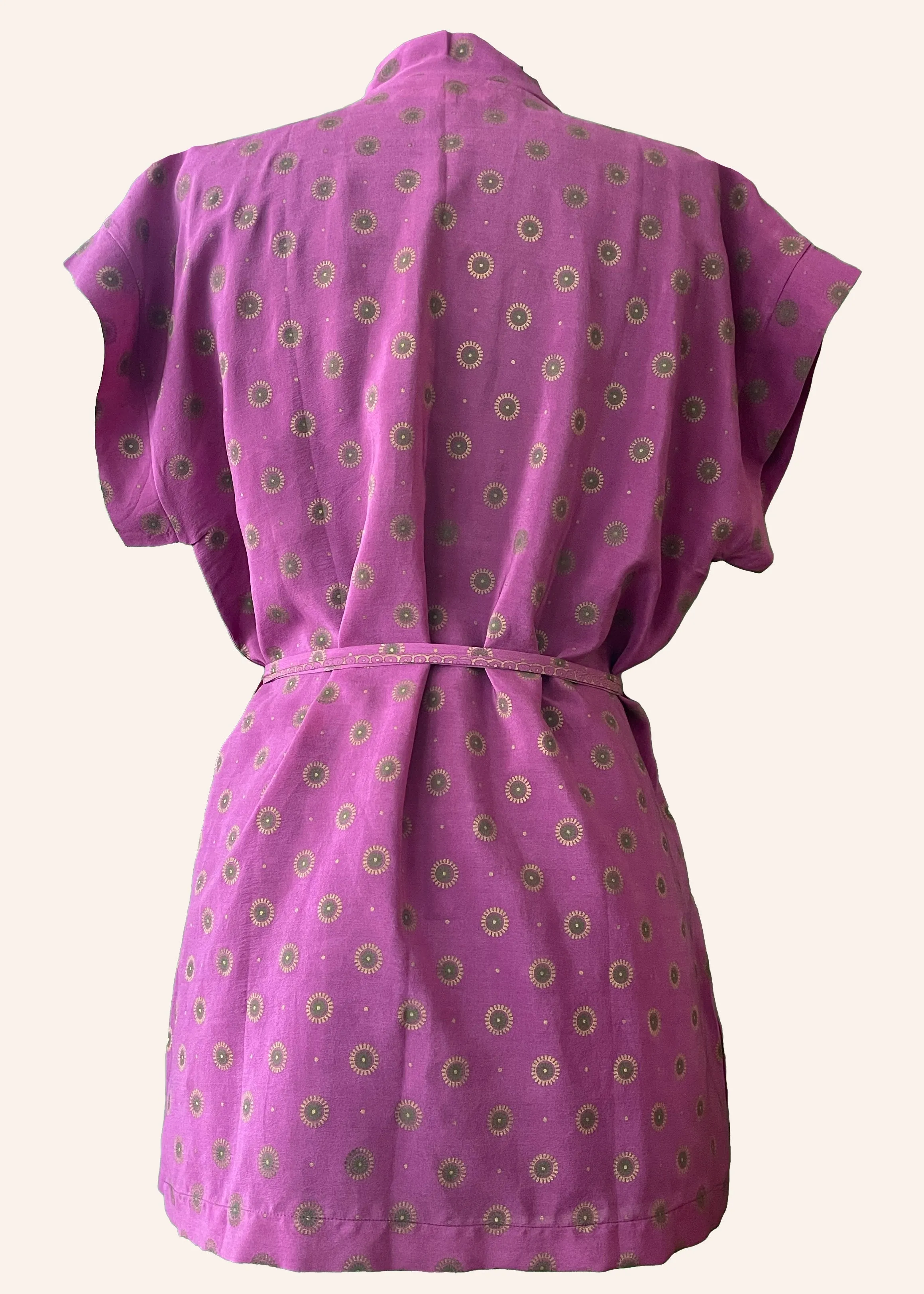 Pilea Silk Wrap Kimono Top ~ Orchid