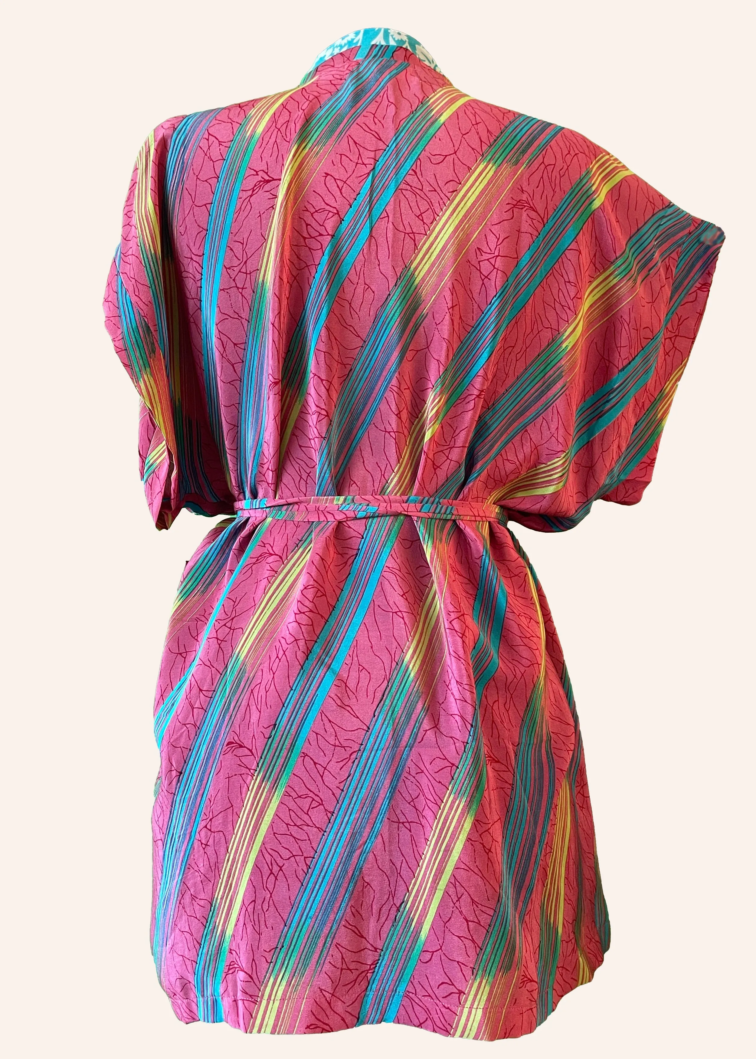 Pilea Silk Wrap Kimono Top ~ Paradise
