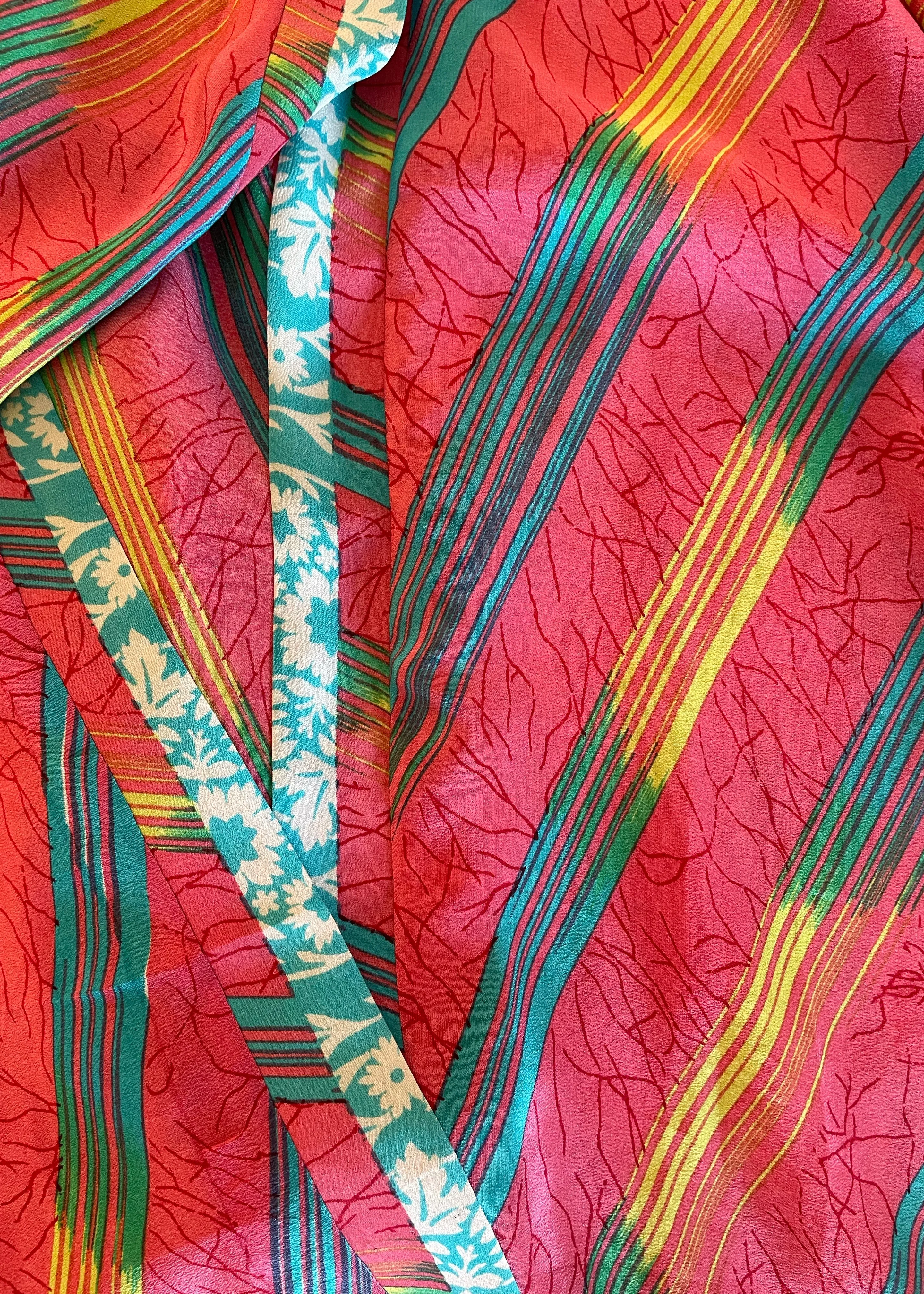 Pilea Silk Wrap Kimono Top ~ Paradise