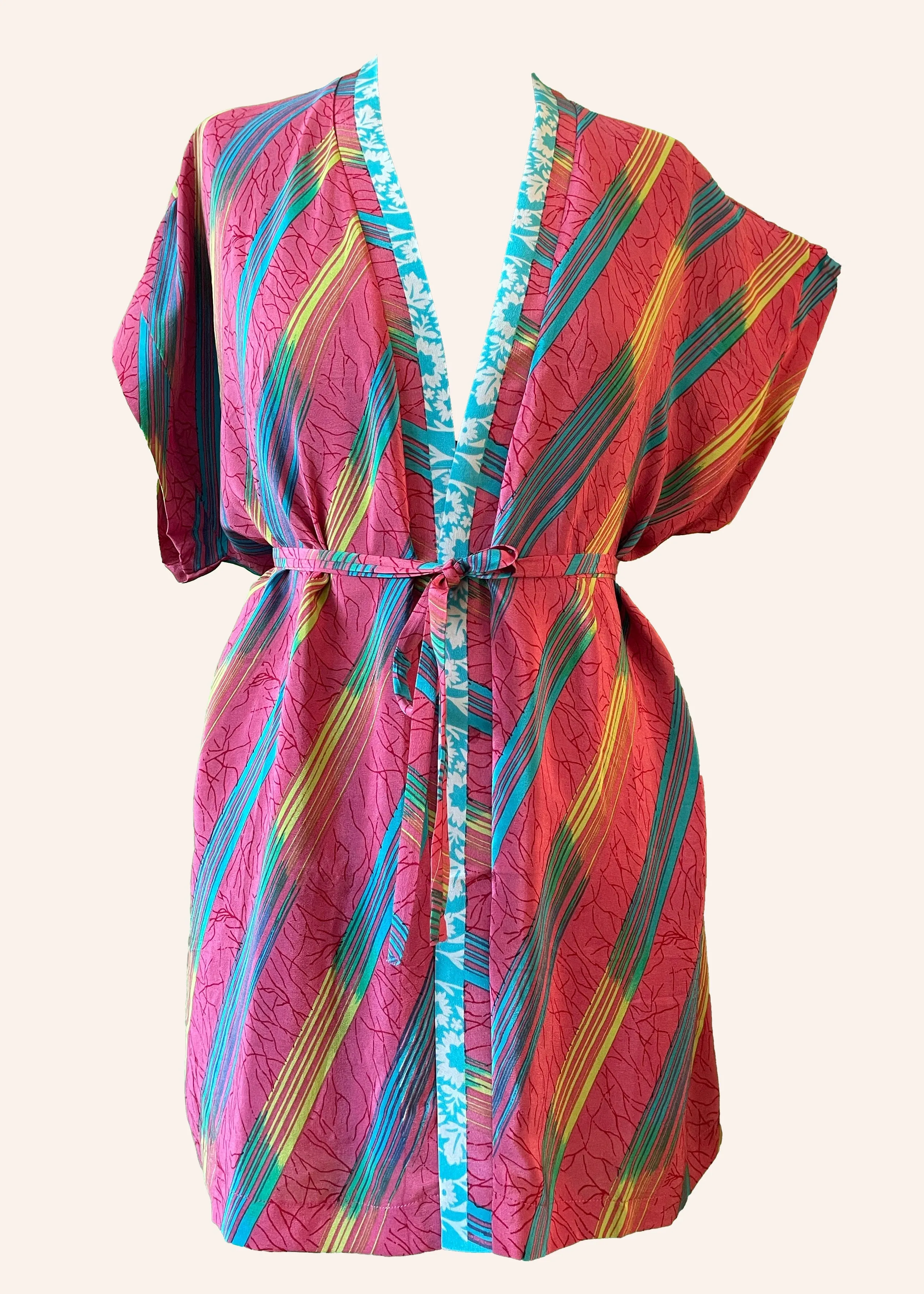 Pilea Silk Wrap Kimono Top ~ Paradise
