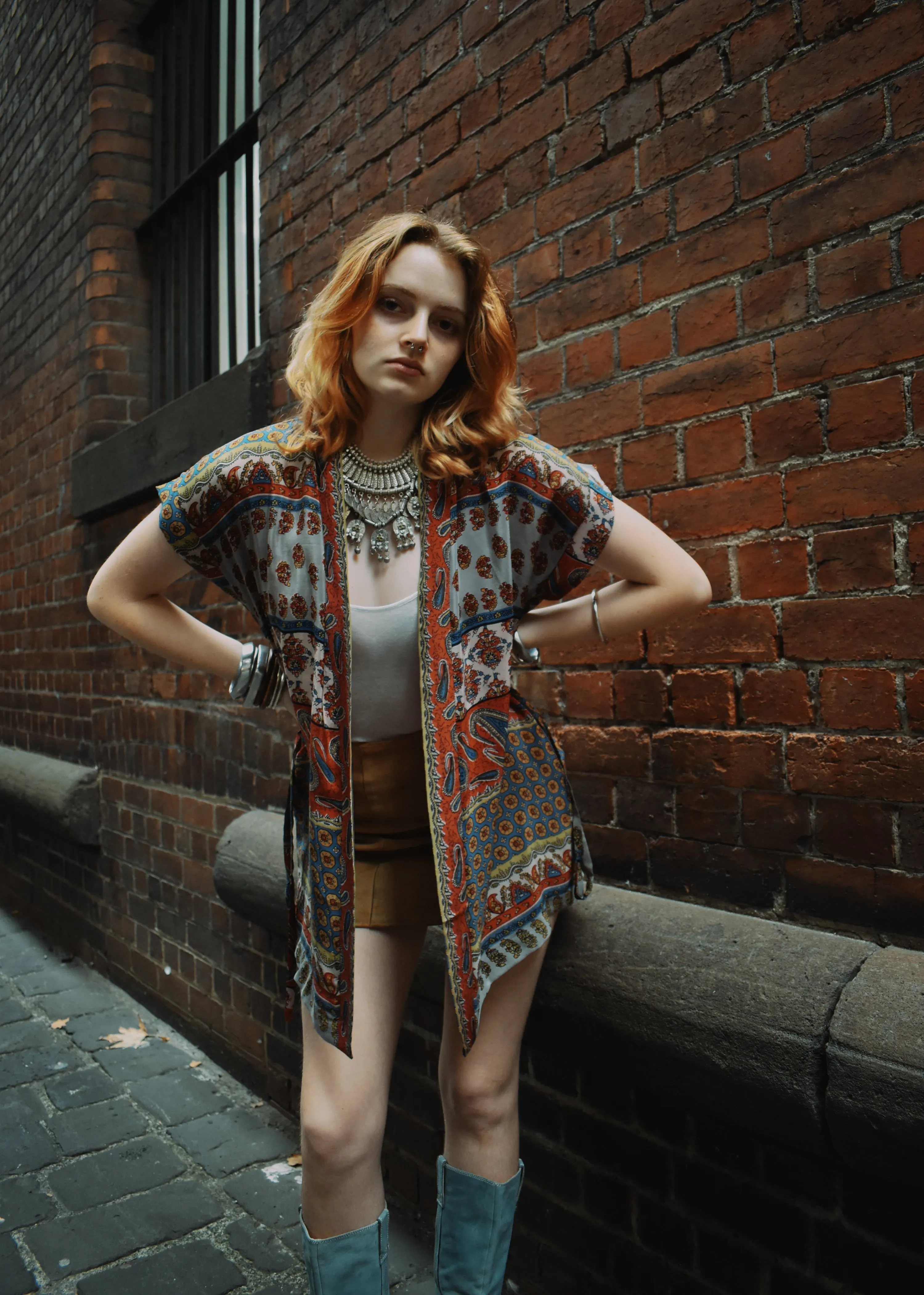 Pilea Silk Wrap Kimono Top ~ Syrah