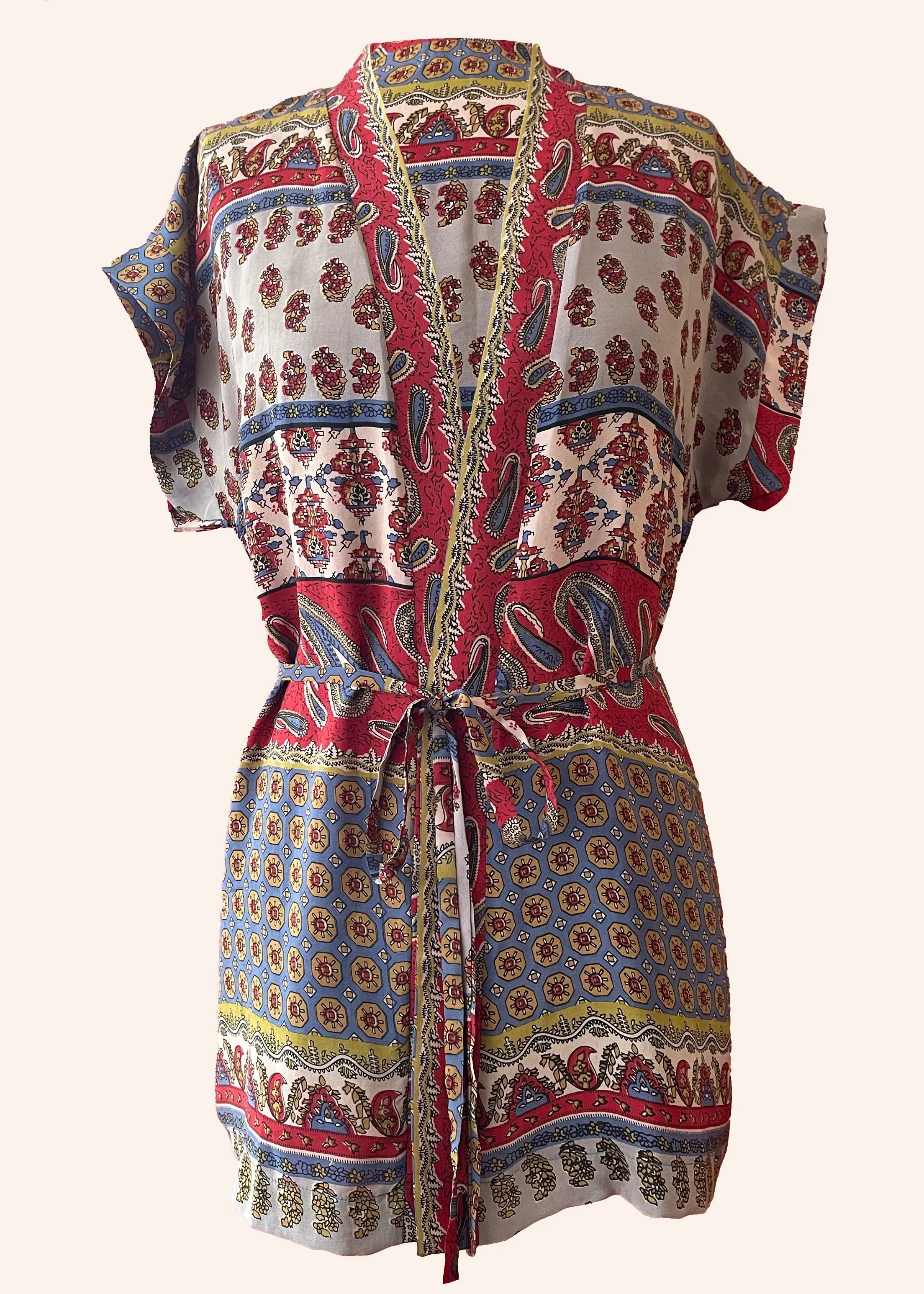 Pilea Silk Wrap Kimono Top ~ Syrah