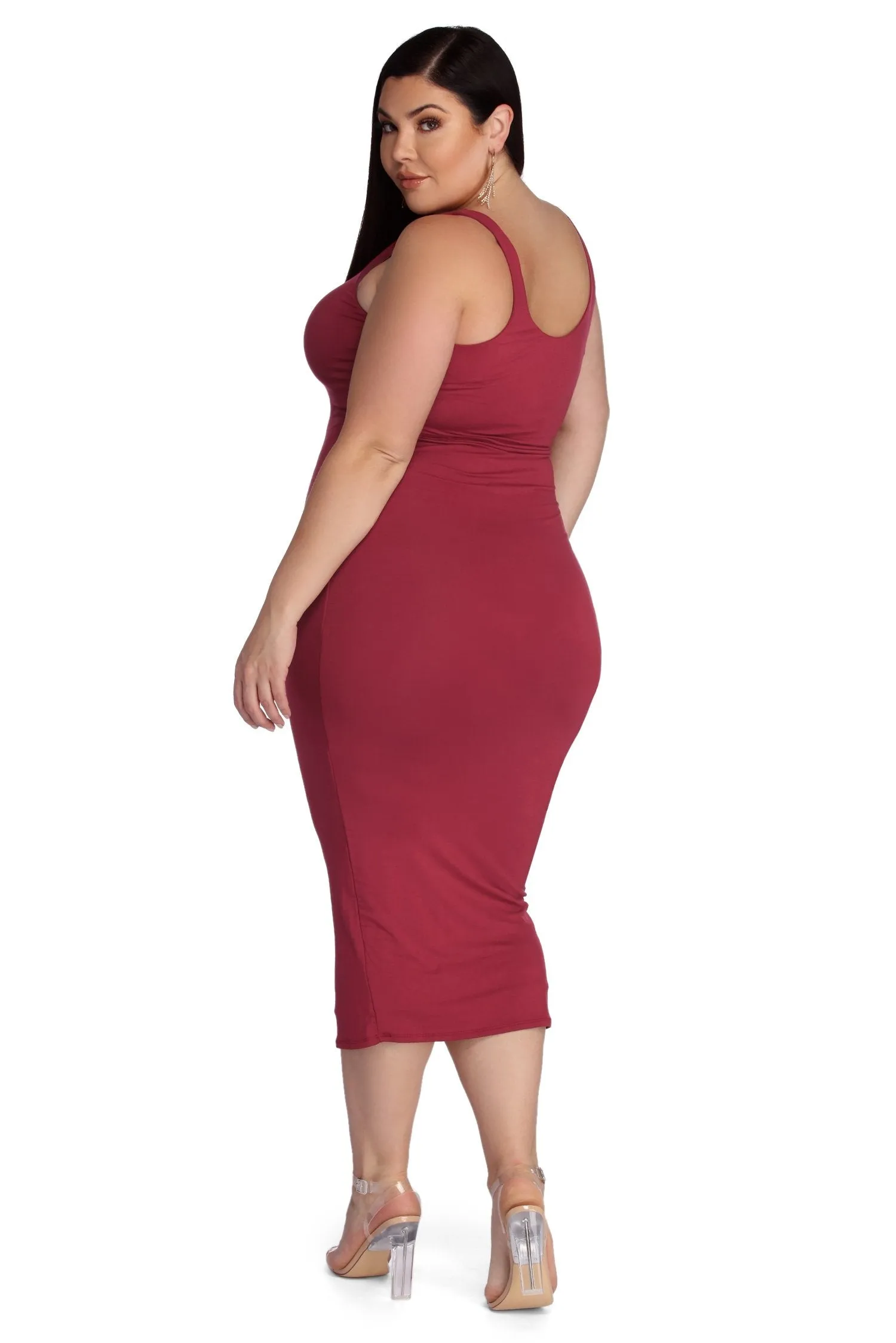 Plus Basic Stylish Essentials Midi Dress