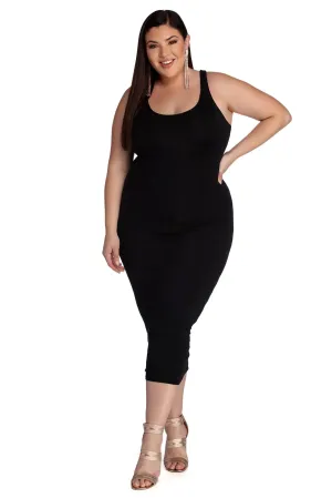 Plus Basic Stylish Essentials Midi Dress