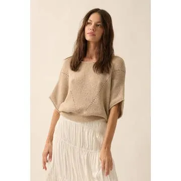 Pointelle Knit Sweater