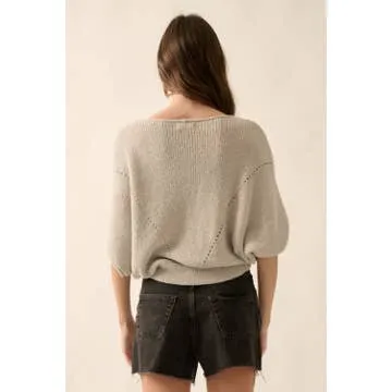 Pointelle Knit Sweater