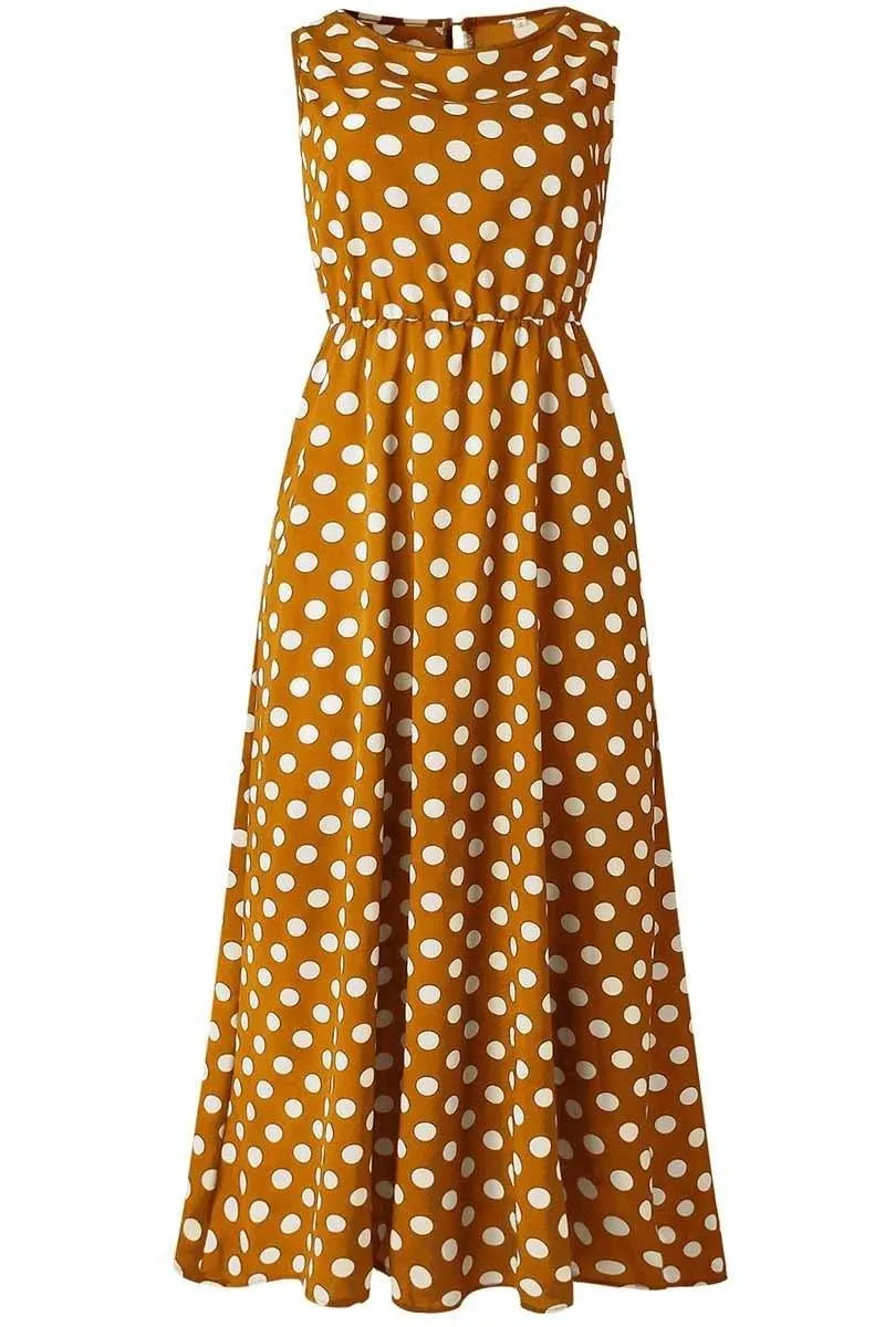 Polka Dot Round Neck Dress (5 colors)
